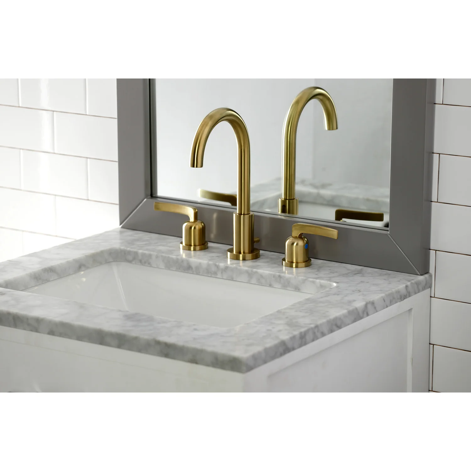 Kingston Sona FSC8923EFL - Centurion Two-Handle 3-Hole Deck Mount Widespread Bathroom Faucet with Brass Pop-Up, Brushed Brass - Image 7