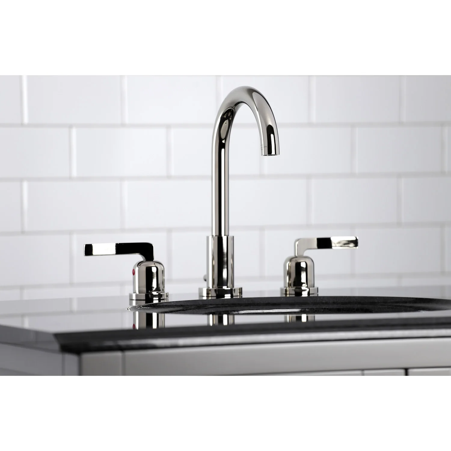 Kingston Sona FSC8929EFL - Centurion Two-Handle 3-Hole Deck Mount Widespread Bathroom Faucet with Brass Pop-Up, Polished Nickel - Image 3