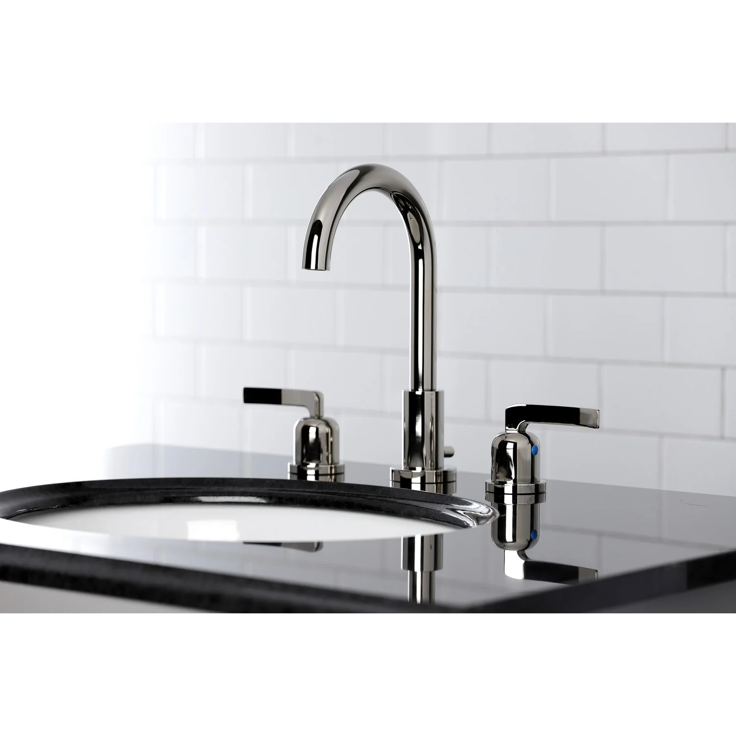 Kingston Sona FSC8929EFL - Centurion Two-Handle 3-Hole Deck Mount Widespread Bathroom Faucet with Brass Pop-Up, Polished Nickel - Image 4