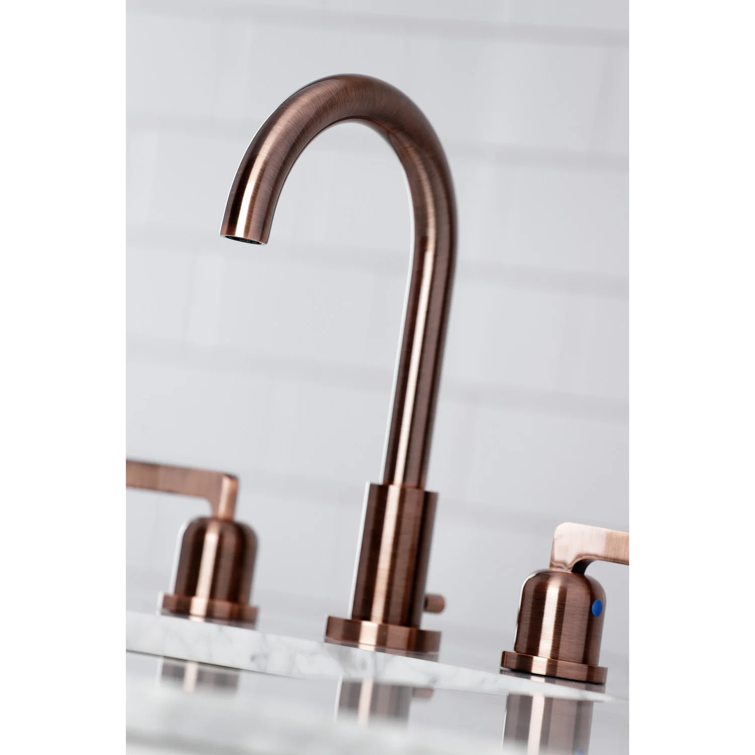 Kingston Sona FSC892EFLAC - Centurion Two-Handle 3-Hole Deck Mount Widespread Bathroom Faucet with Brass Pop-Up, Antique Copper - Image 5
