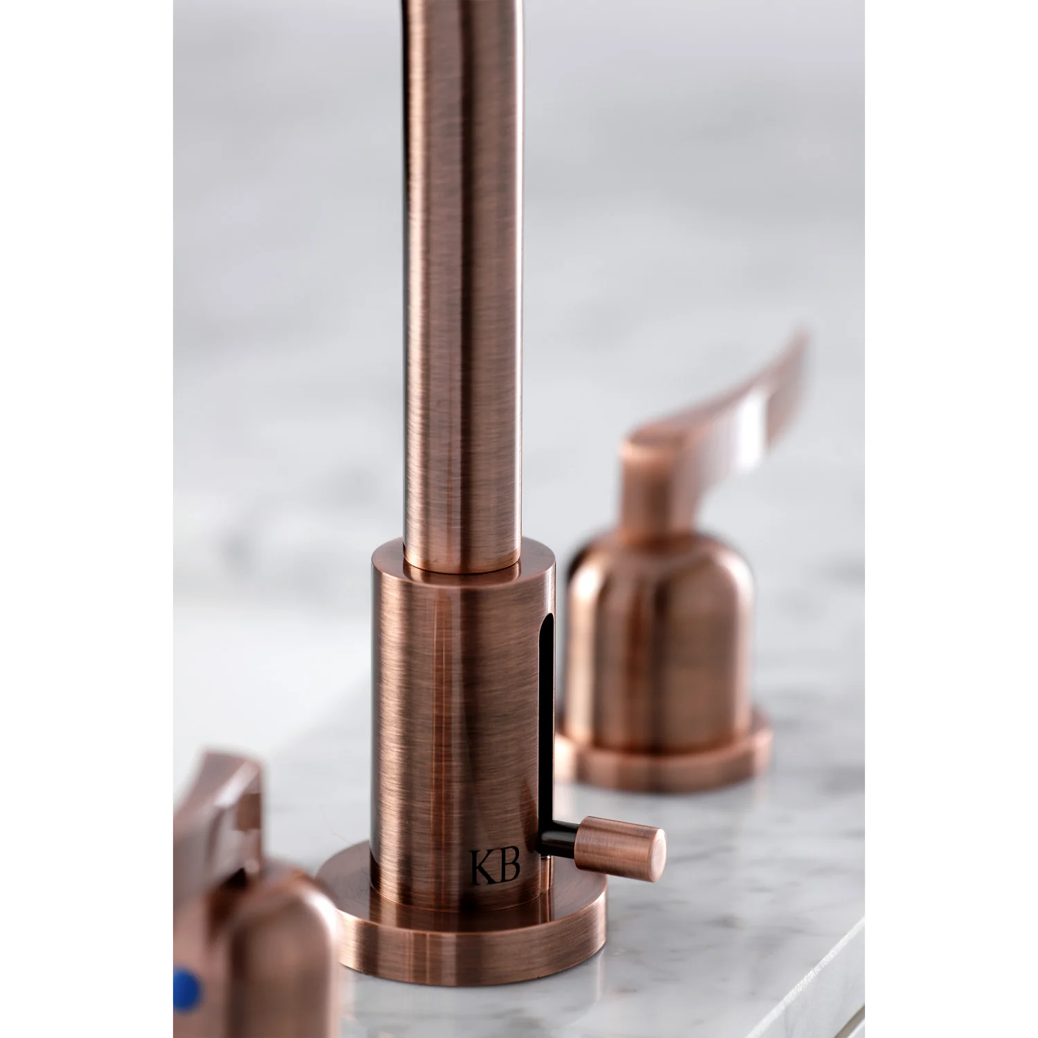 Kingston Sona FSC892EFLAC - Centurion Two-Handle 3-Hole Deck Mount Widespread Bathroom Faucet with Brass Pop-Up, Antique Copper - Image 6