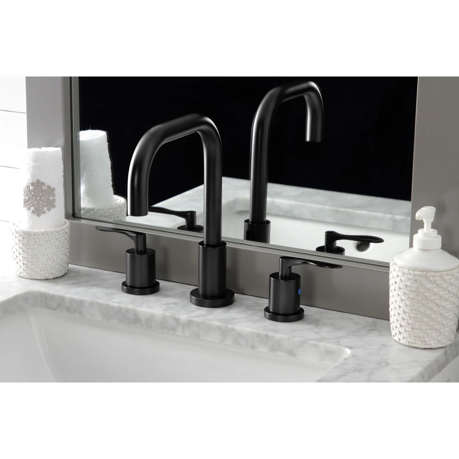 Kingston Tulare FSC8930SVL - Serena Widespread Bathroom Faucet with Brass Pop-Up, Matte Black - Image 6