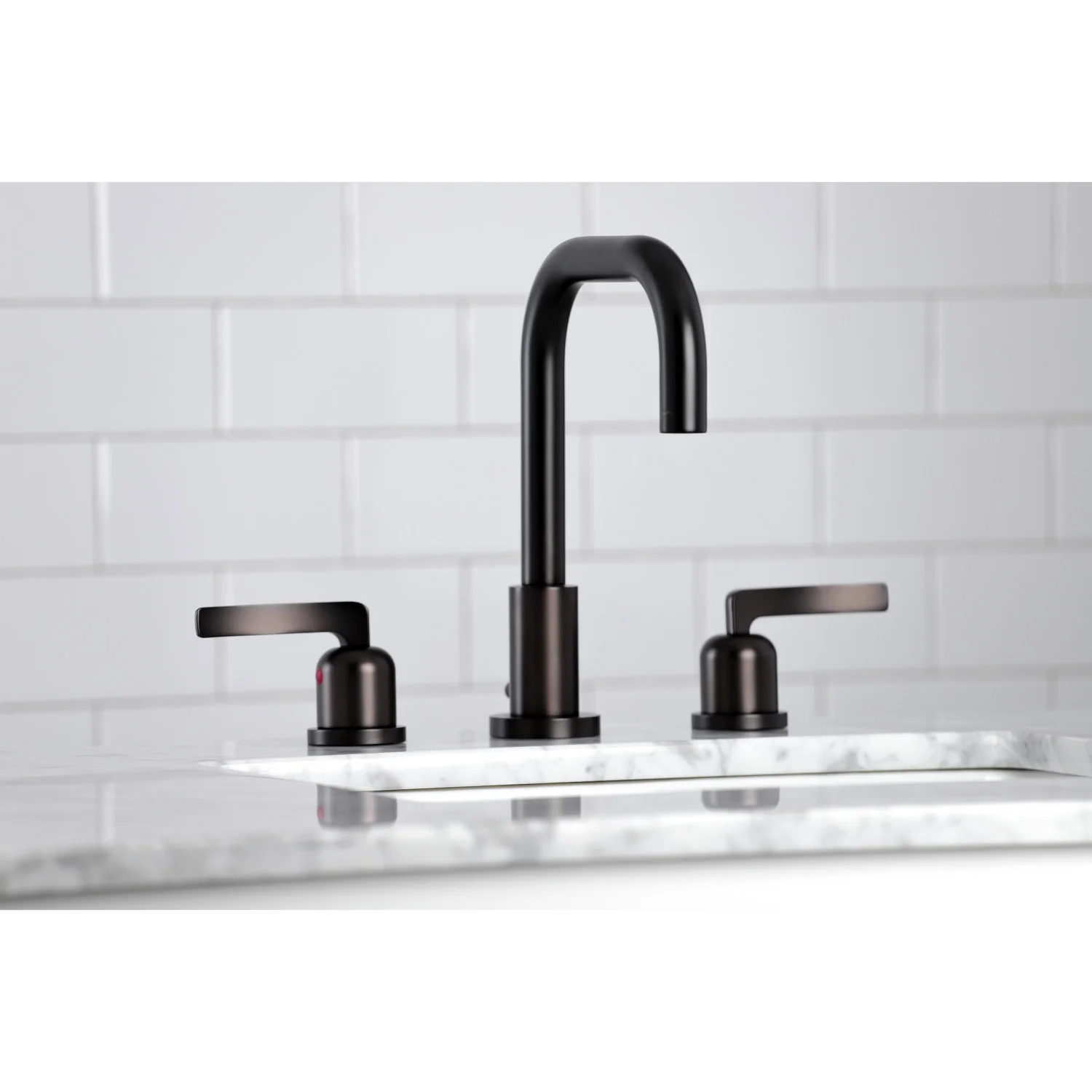 Kingston Sona FSC8935EFL - Centurion Two-Handle 3-Hole Deck Mount Widespread Bathroom Faucet with Brass Pop-Up, Oil Rubbed Bronze - Image 3