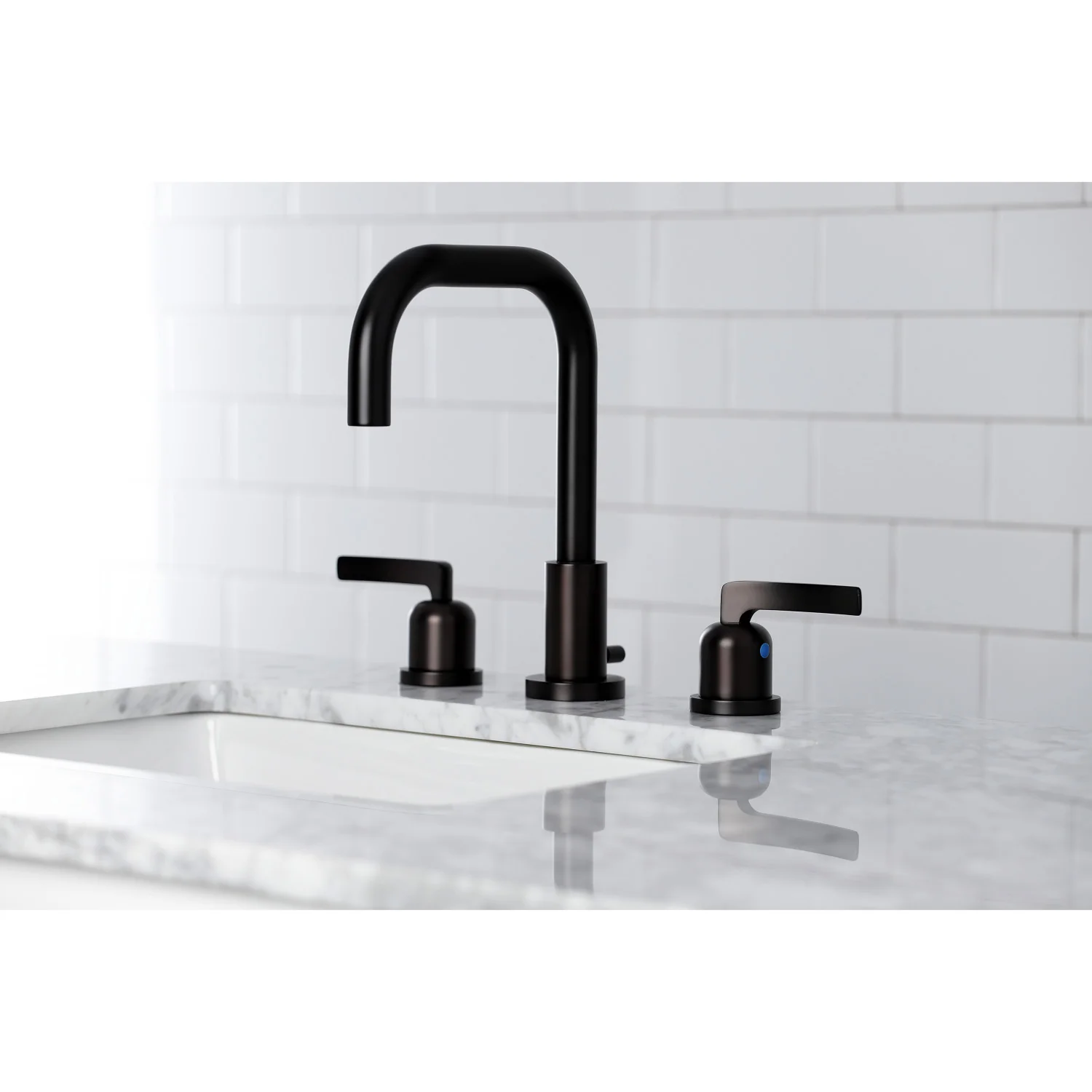 Kingston Sona FSC8935EFL - Centurion Two-Handle 3-Hole Deck Mount Widespread Bathroom Faucet with Brass Pop-Up, Oil Rubbed Bronze - Image 4