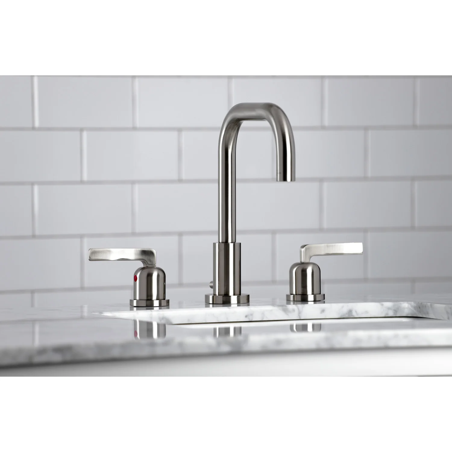 Kingston Sona FSC8938EFL - Centurion Two-Handle 3-Hole Deck Mount Widespread Bathroom Faucet with Brass Pop-Up, Brushed Nickel - Image 3