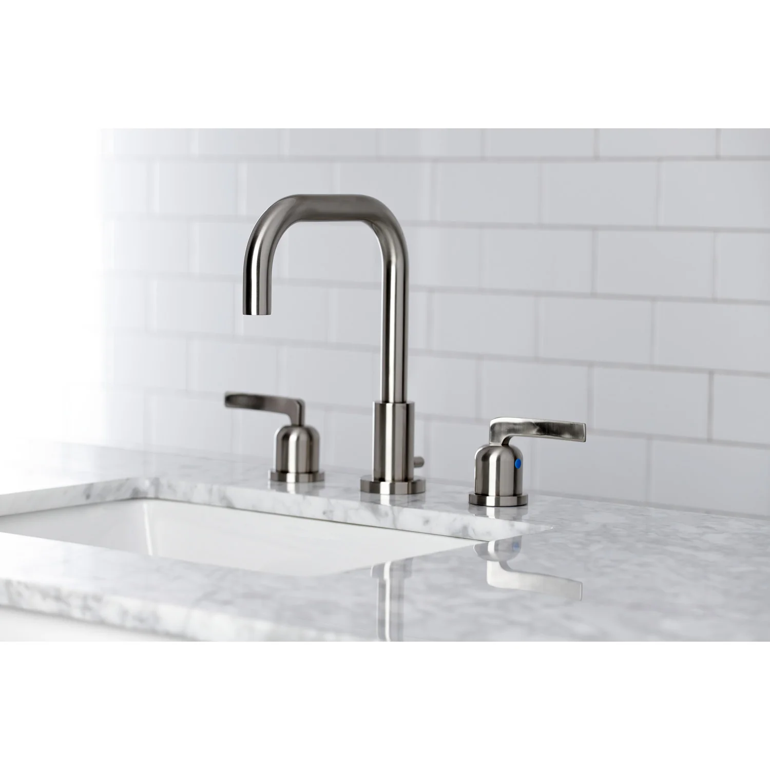 Kingston Sona FSC8938EFL - Centurion Two-Handle 3-Hole Deck Mount Widespread Bathroom Faucet with Brass Pop-Up, Brushed Nickel - Image 4