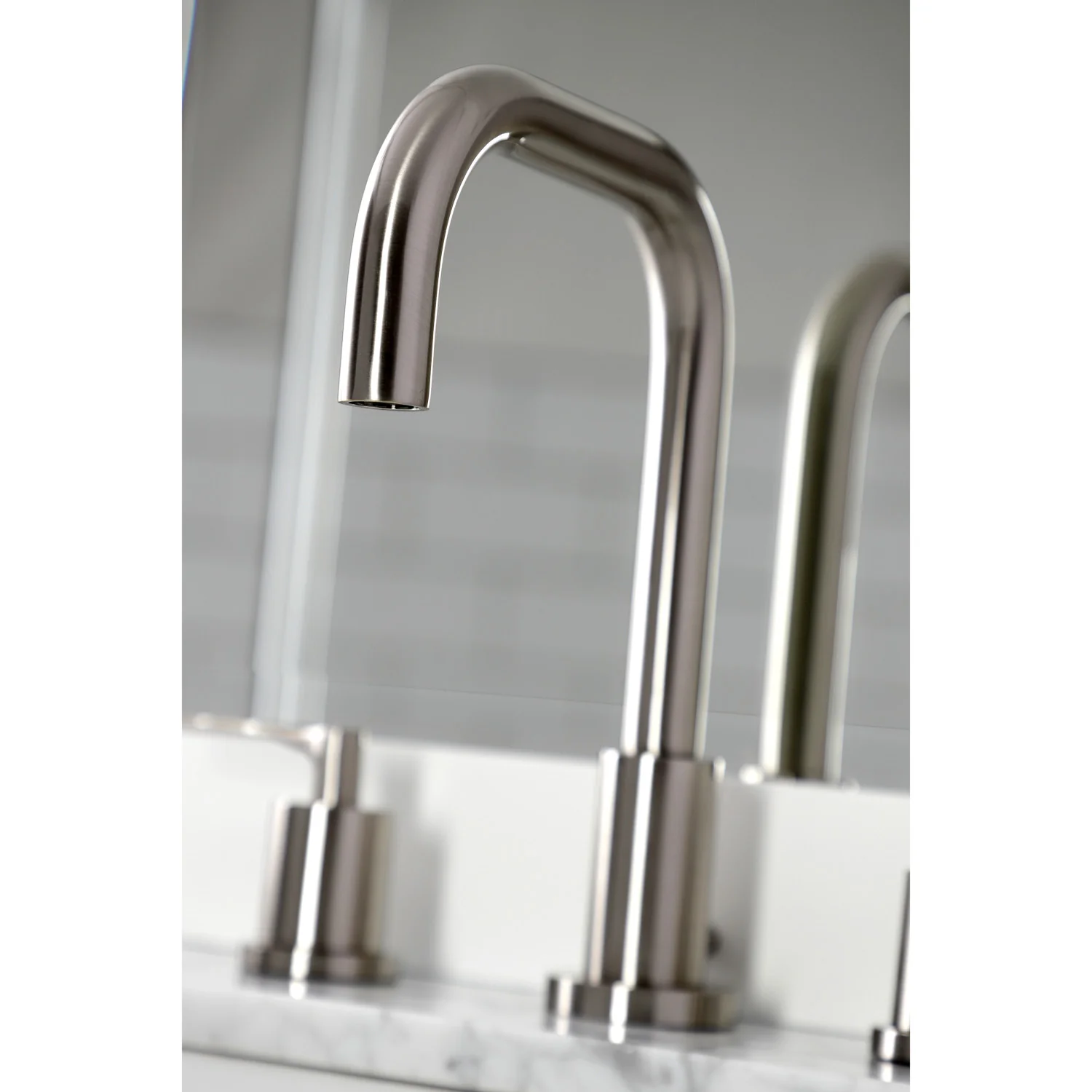 Kingston Tulare FSC8938SVL - Serena Widespread Bathroom Faucet with Brass Pop-Up, Brushed Nickel - Image 5