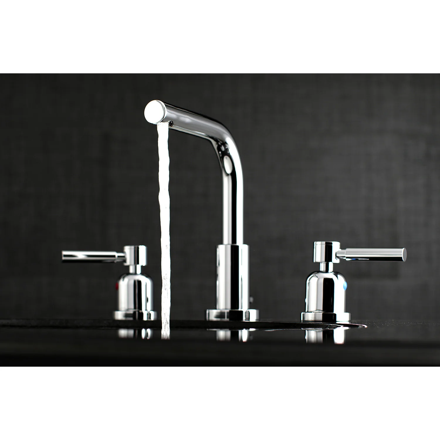 Kingston Sona FSC8951DL - Concord Two-Handle 3-Hole Deck Mount Widespread Bathroom Faucet with Brass Pop-Up, Polished Chrome - Image 2
