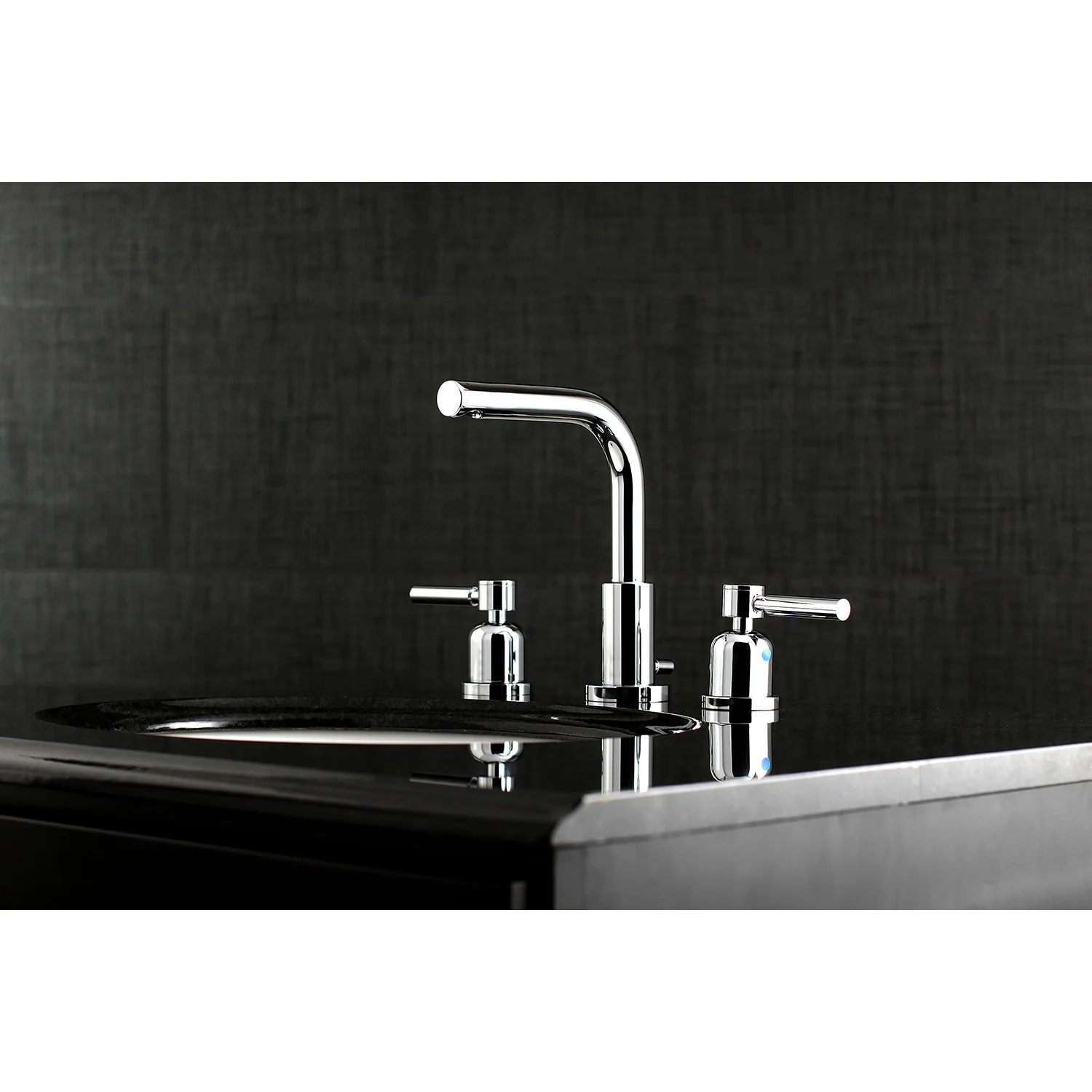 Kingston Sona FSC8951DL - Concord Two-Handle 3-Hole Deck Mount Widespread Bathroom Faucet with Brass Pop-Up, Polished Chrome - Image 5