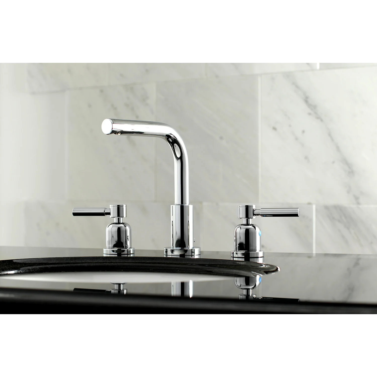 Kingston Sona FSC8951DL - Concord Two-Handle 3-Hole Deck Mount Widespread Bathroom Faucet with Brass Pop-Up, Polished Chrome - Image 6