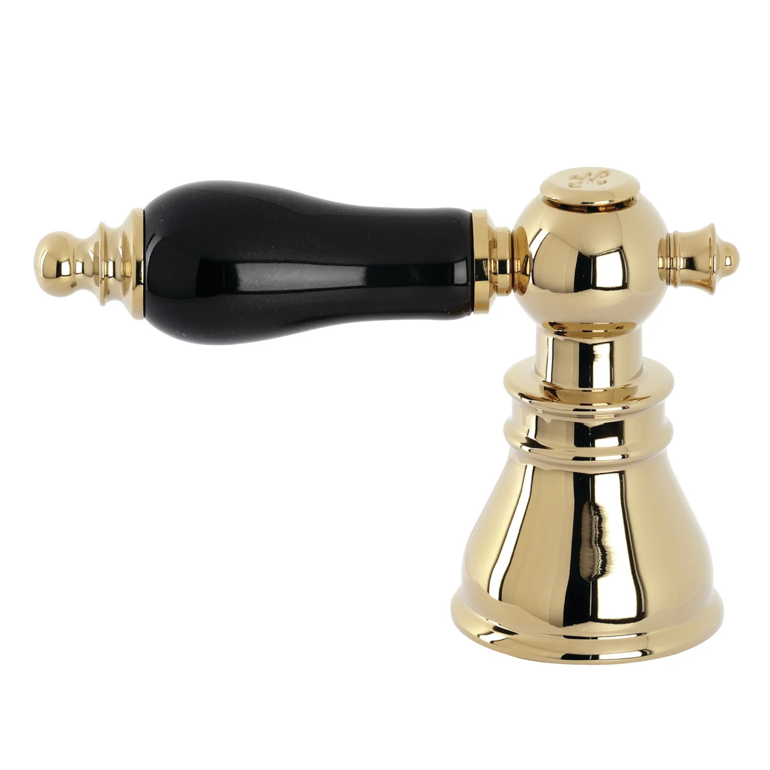 Kingston FSCH1972AKLH Black Porcelain Lever Handle (Hot Side), Polished Brass