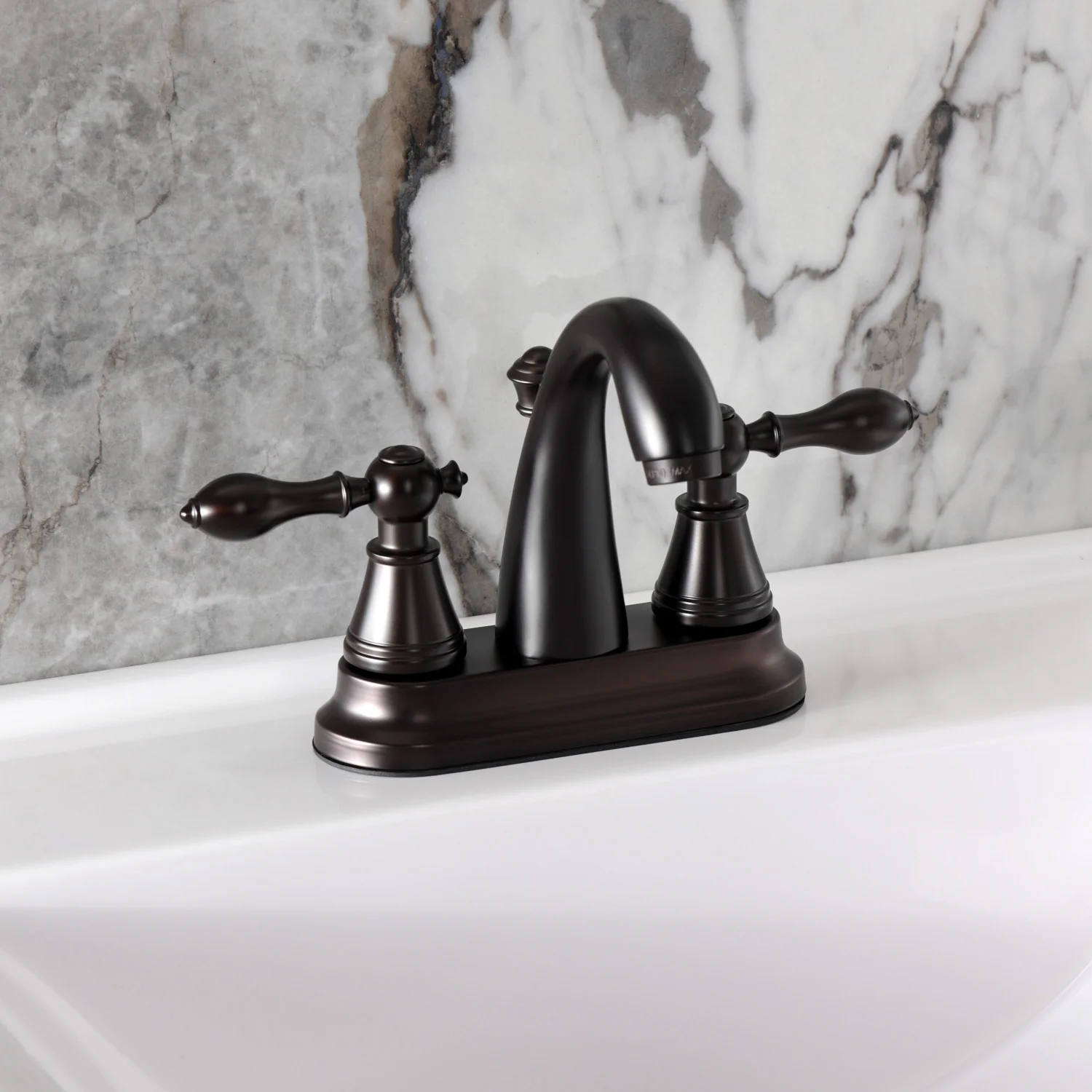 Kingston English Classic FSY7615AL Double-Handle 3-Hole Deck Mount 4-Inch Centerset Bathroom Faucet with Pop-Up Drain, Oil Rubbed Bronze - Image 4