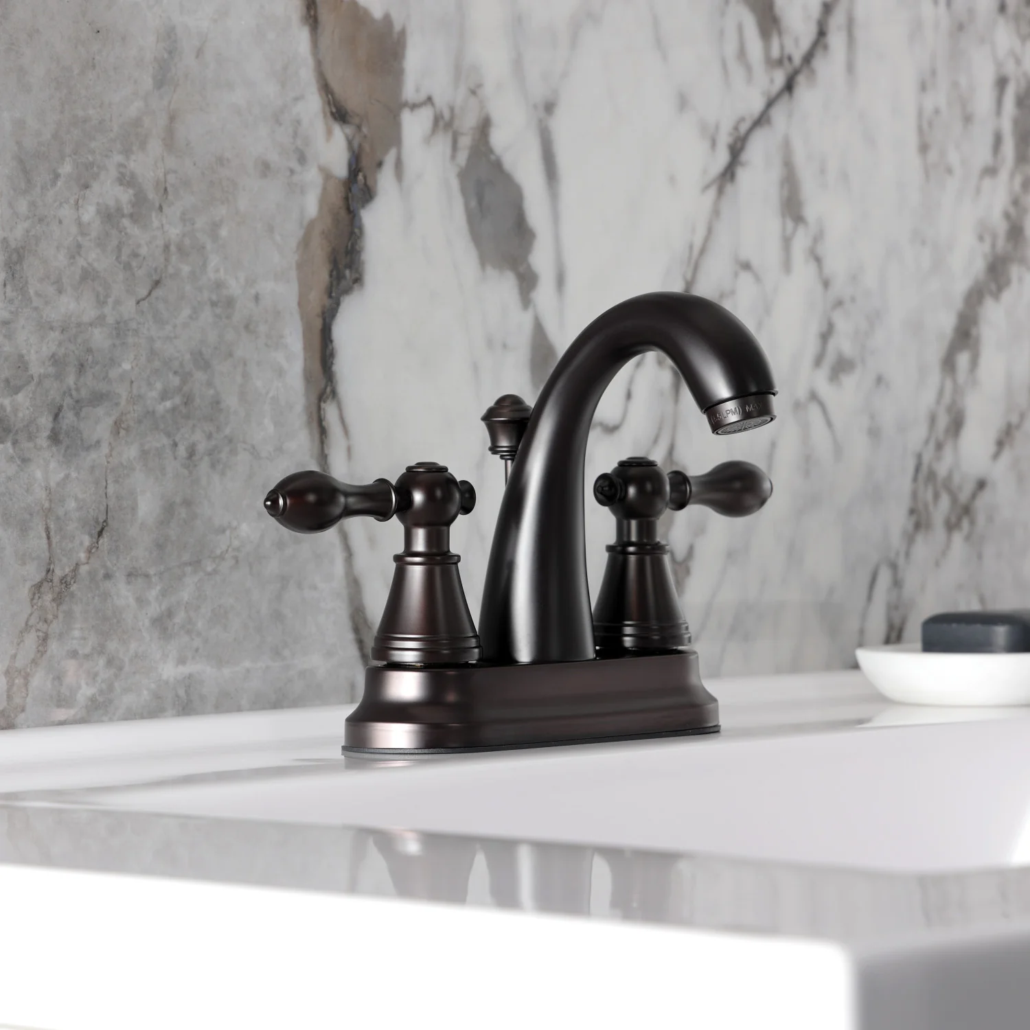 Kingston English Classic FSY7615AL Double-Handle 3-Hole Deck Mount 4-Inch Centerset Bathroom Faucet with Pop-Up Drain, Oil Rubbed Bronze - Image 5
