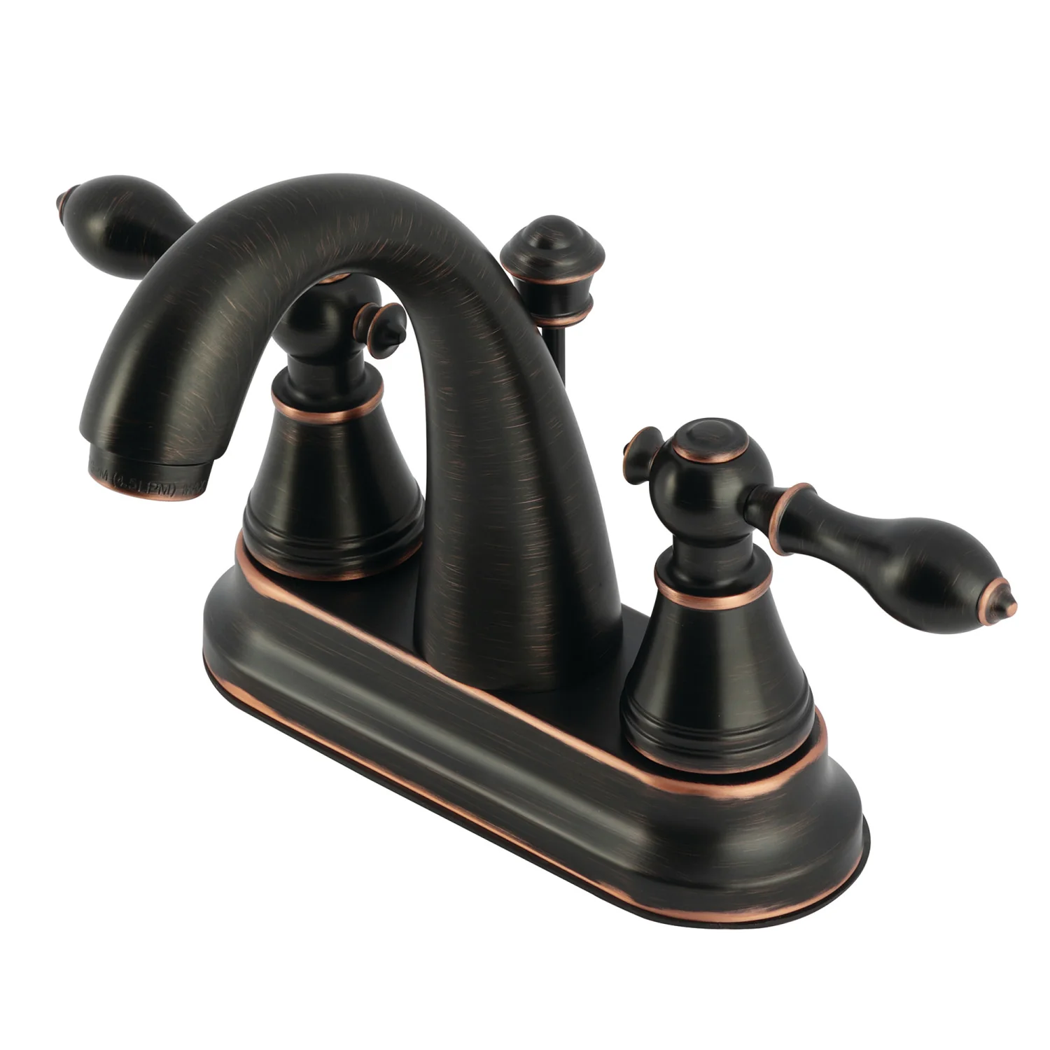 Kingston English Classic FSY7616AL Double-Handle 3-Hole Deck Mount 4-Inch Centerset Bathroom Faucet with Pop-Up Drain, Naples Bronze