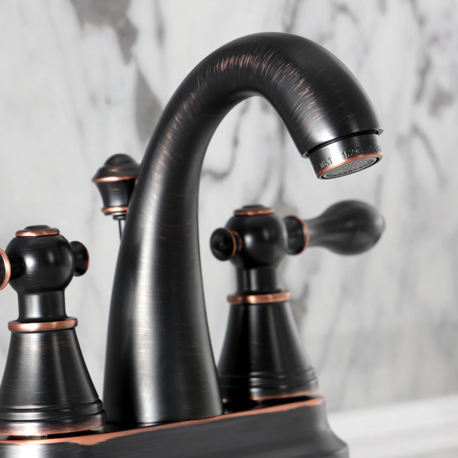 Kingston English Classic FSY7616AL Double-Handle 3-Hole Deck Mount 4-Inch Centerset Bathroom Faucet with Pop-Up Drain, Naples Bronze - Image 6