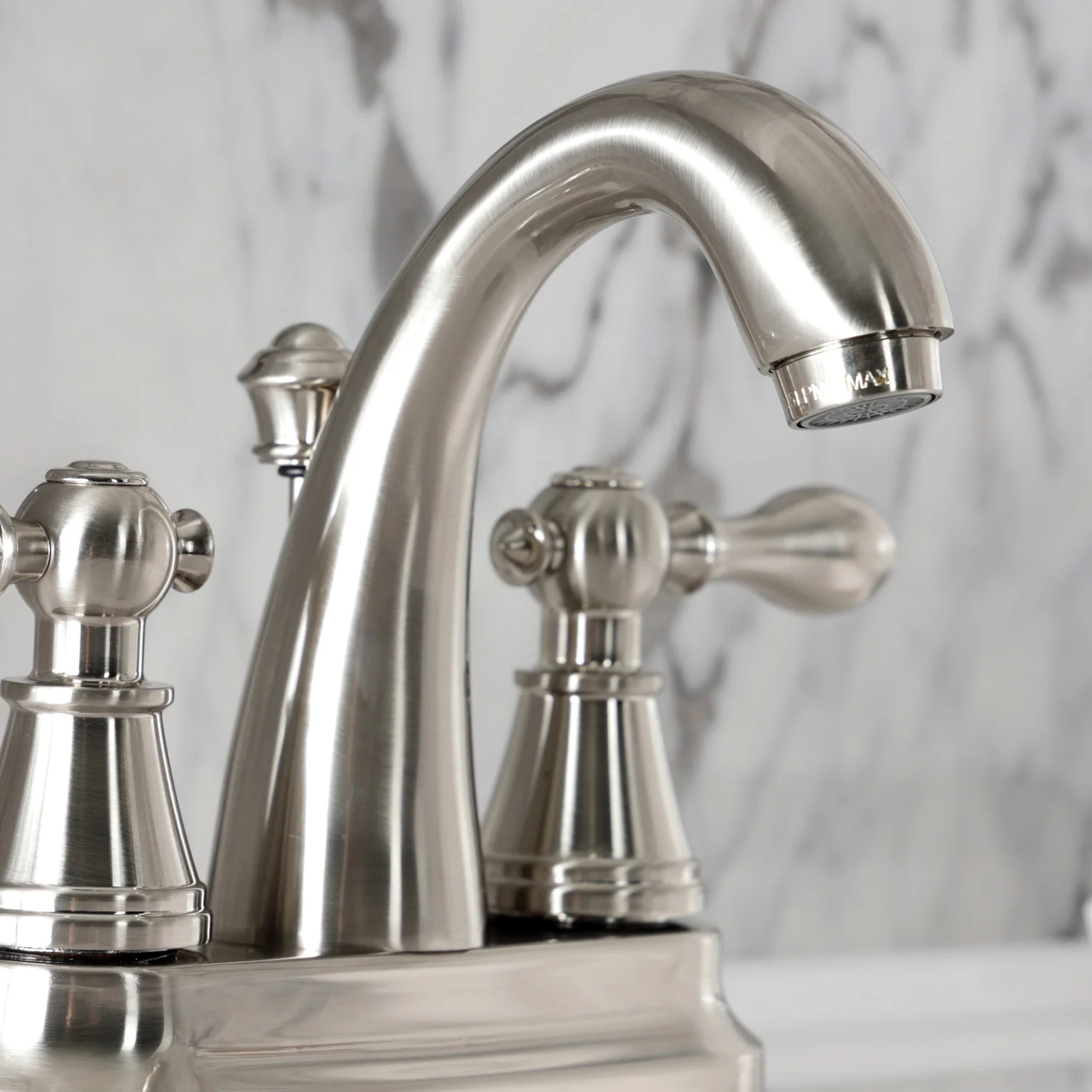 Kingston English Classic FSY7618AL Double-Handle 3-Hole Deck Mount 4-Inch Centerset Bathroom Faucet with Pop-Up Drain, Brushed Nickel - Image 6