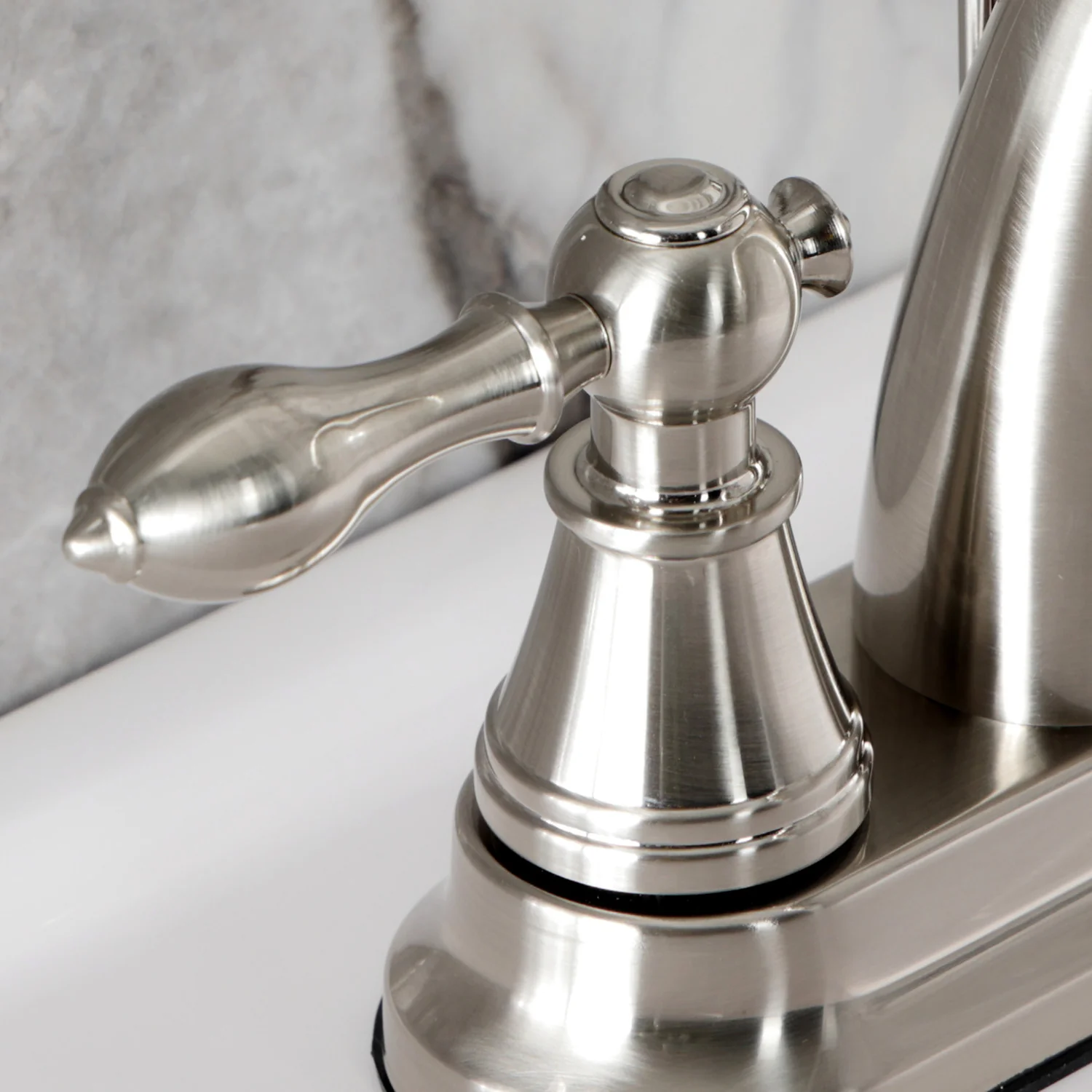 Kingston English Classic FSY7618AL Double-Handle 3-Hole Deck Mount 4-Inch Centerset Bathroom Faucet with Pop-Up Drain, Brushed Nickel - Image 7