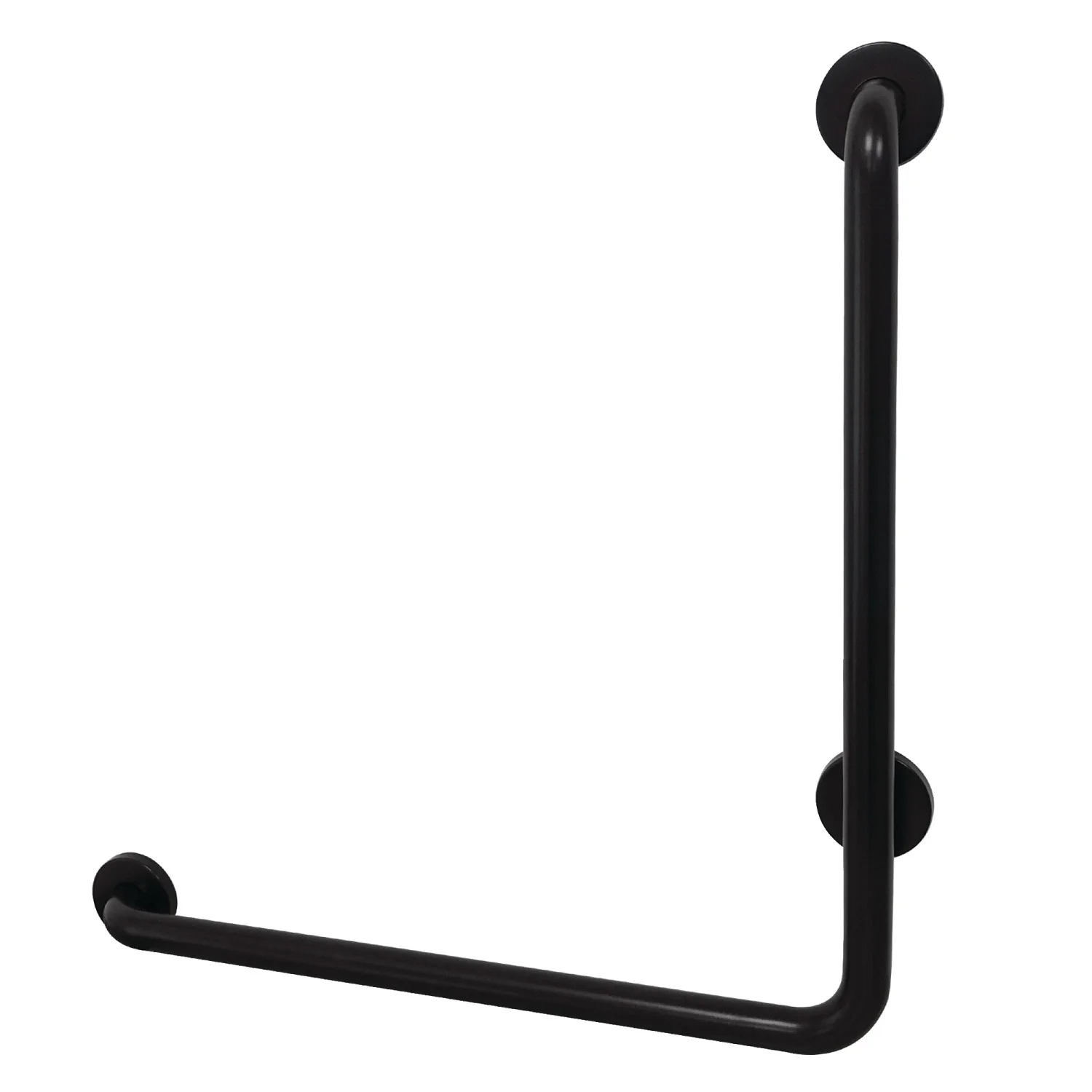 Kingston Tulare GBL1424CSL0 - Made To Match 24-Inch x 24-Inch L-Shaped Stainless Steel ADA Grab Bar - Left Hand, Matte Black