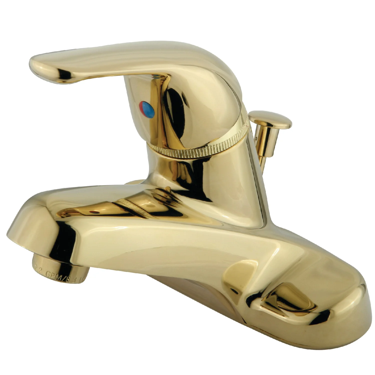 Kingston Tulare GKB542 - Chatham Single-Handle 3-Hole Deck Mount 4-Inch Centerset Bathroom Faucet with ABS Pop-Up Drain, Polished Brass