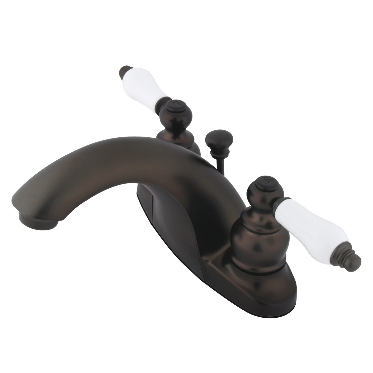 Kingston Heirloom GKB7645PL - English Country Double-Handle 3-Hole Deck Mount 4-Inch Centerset Bathroom Faucet with Pop-Up Drain, Oil Rubbed Bronze