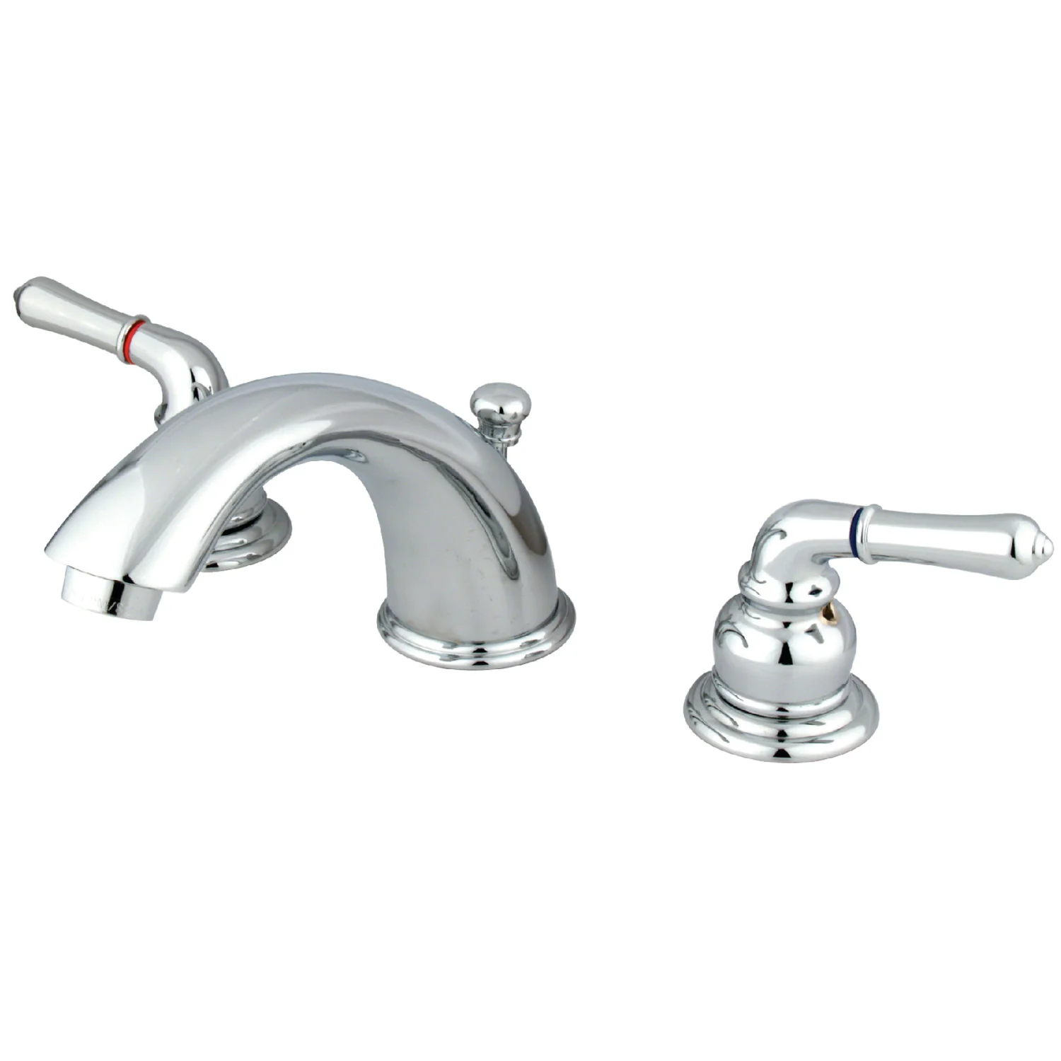 Kingston Tulare GKB961 - Magellan Two-Handle 3-Hole Deck Mount Widespread Bathroom Faucet with Pop-Up Drain, Polished Chrome