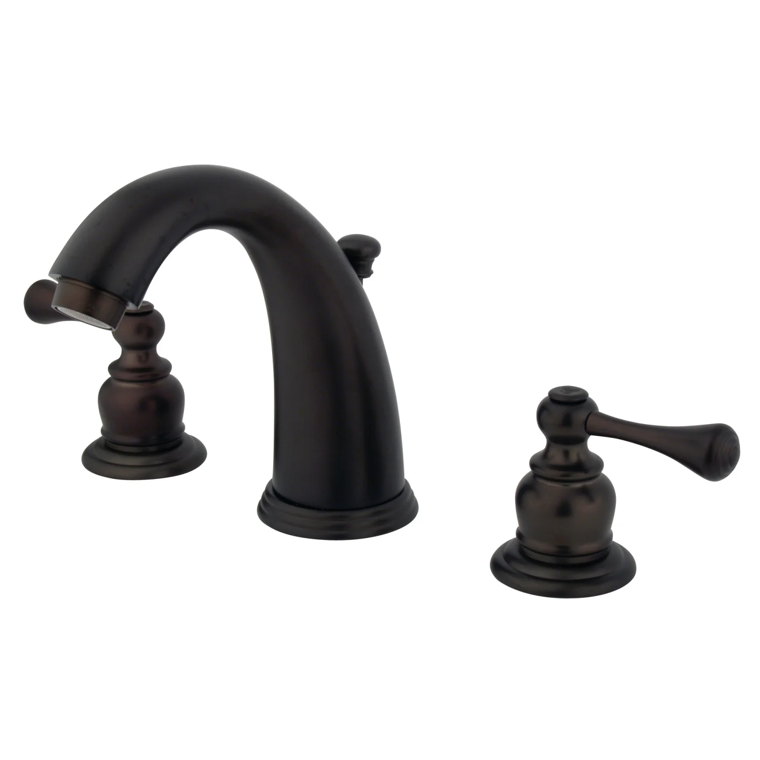 Kingston Tulare GKB985BL - Vintage Two-Handle 3-Hole Deck Mount Widespread Bathroom Faucet with Pop-Up Drain, Oil Rubbed Bronze