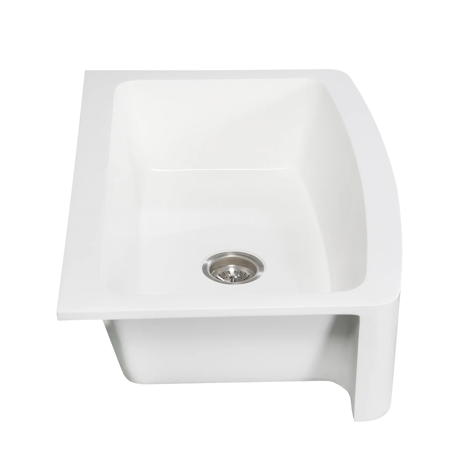 Kingston Tulare GKFA33229 - Arcticstone 33-Inch Solid Surface White Stone Apron-Front Single Bowl Farmhouse Kitchen Sink with Strainer, Matte White - Image 7