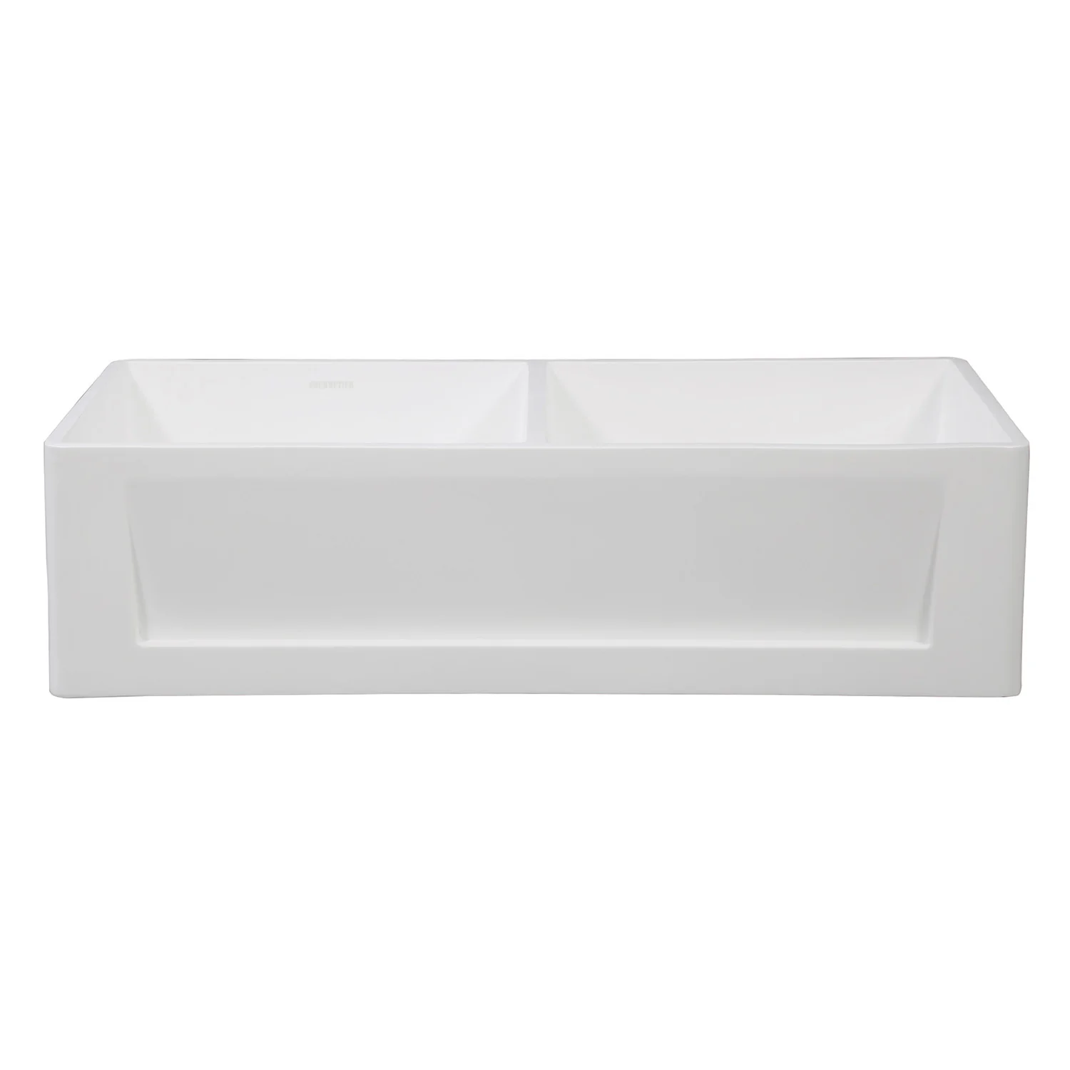 Kingston Arcticstone GKFA361810SQD 36-Inch Solid Surface White Stone Apron-Front Double Bowl Farmhouse Kitchen Sink with Strainers x 2, Matte White - Image 7