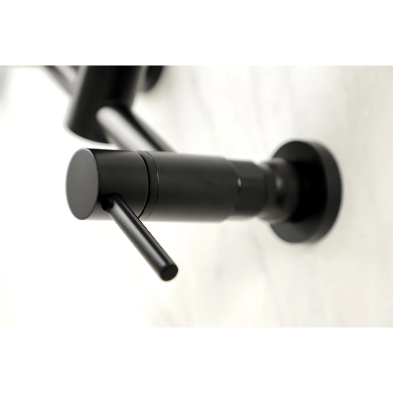 Kingston Sona GS8180DL - Concord Double-Handle 2-Hole Wall-Mount Pre-Rinse Bridge Kitchen Faucet, Matte Black - Image 3