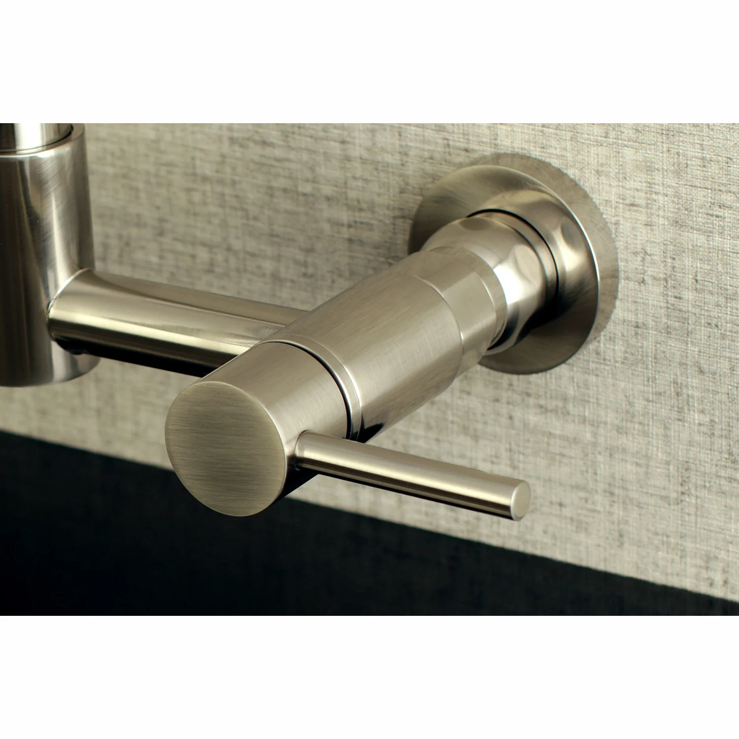 Kingston Sona GS8188DL - Concord Double-Handle 2-Hole Wall-Mount Pre-Rinse Bridge Kitchen Faucet, Brushed Nickel - Image 5