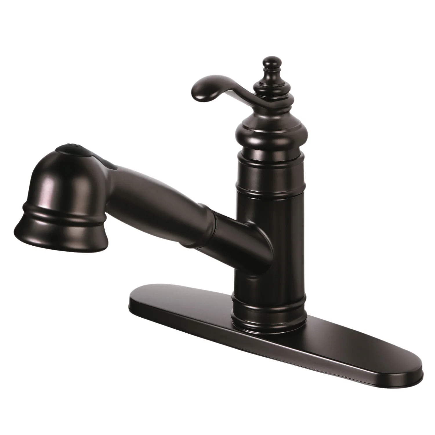 Kingston Heirloom GSC7575TL - Templeton Single-Handle 1-or-3 Hole Deck Mount Pull-Out Sprayer Kitchen Faucet, Oil Rubbed Bronze