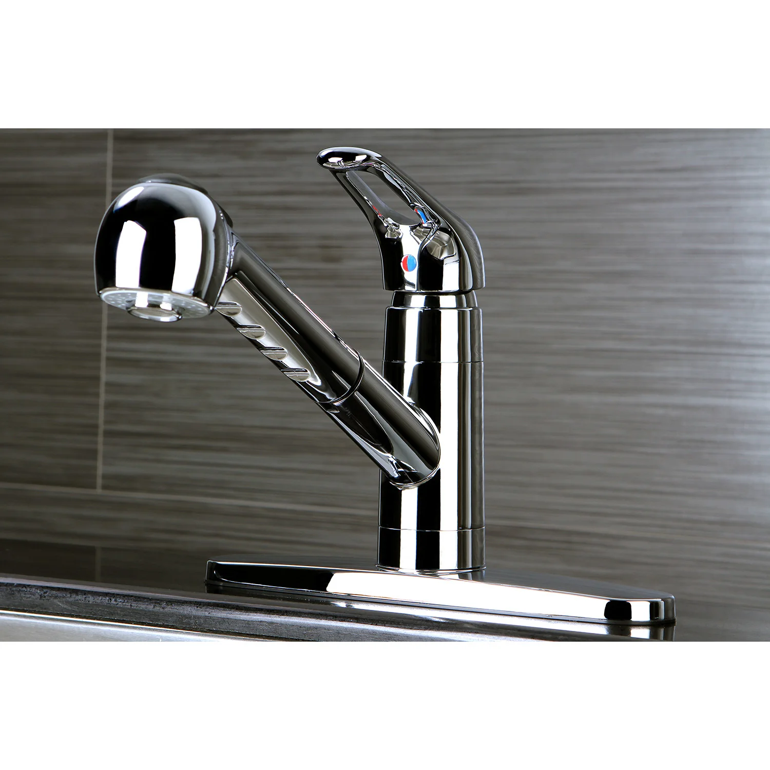 Kingston Tulare GSC881NCLSP - Century Single-Handle 1-or-3 Hole Deck Mount Pull-Out Sprayer Kitchen Faucet, Polished Chrome - Image 2