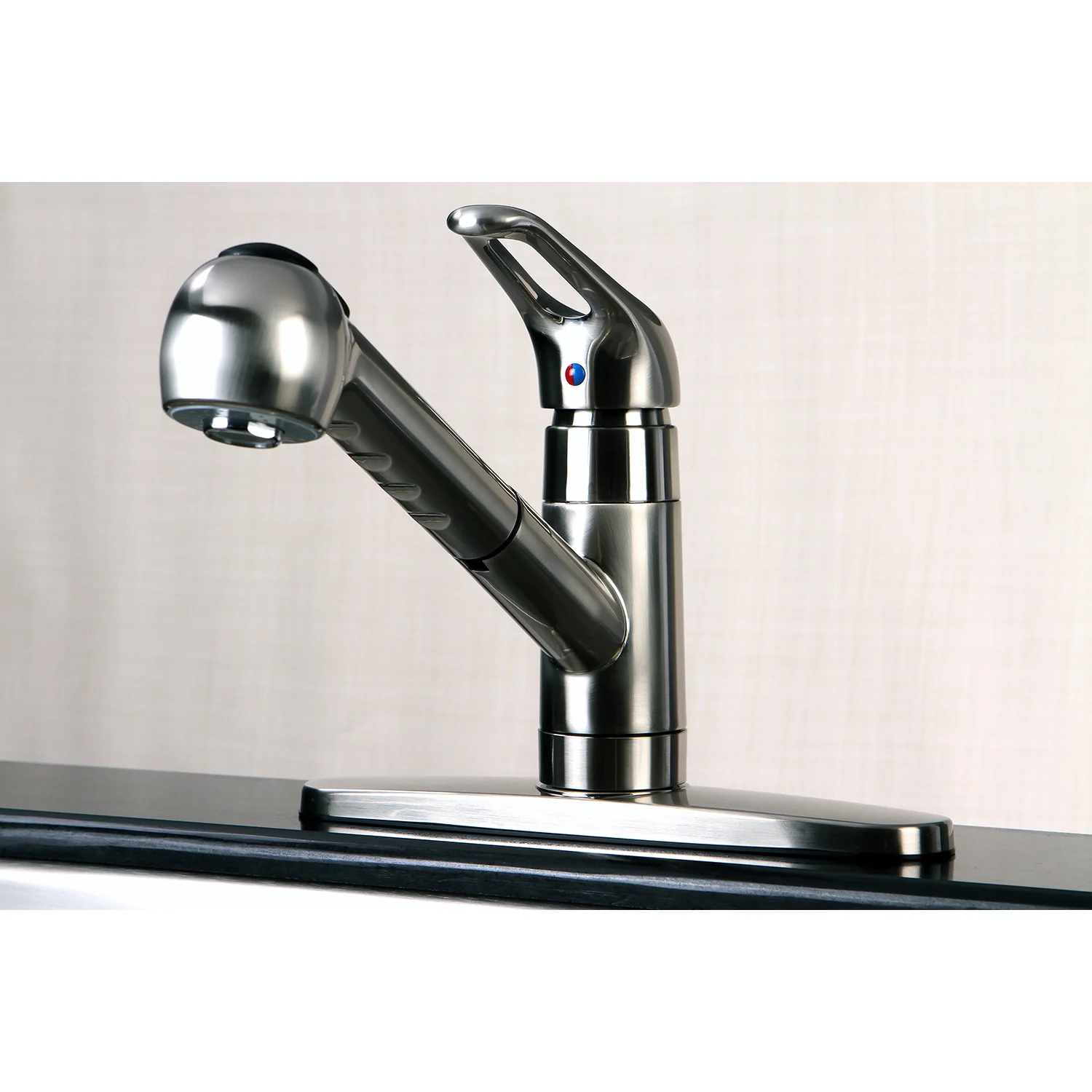 Kingston Tulare GSC888NCLSP - Century Single-Handle 1-or-3 Hole Deck Mount Pull-Out Sprayer Kitchen Faucet, Brushed Nickel - Image 3
