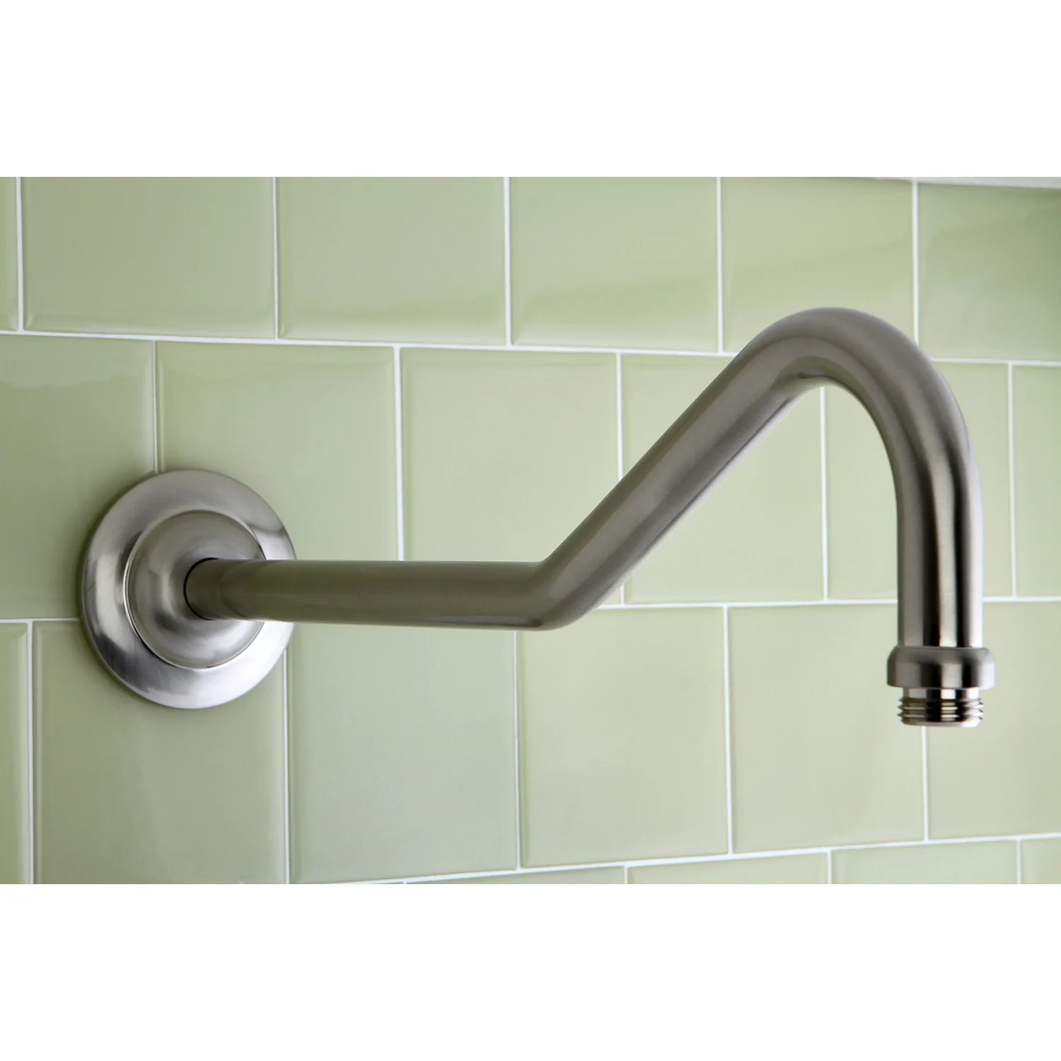 Kingston Restoration K117C8 17-Inch Rain Drop Shower Arm with Round Flange, Brushed Nickel - Image 2