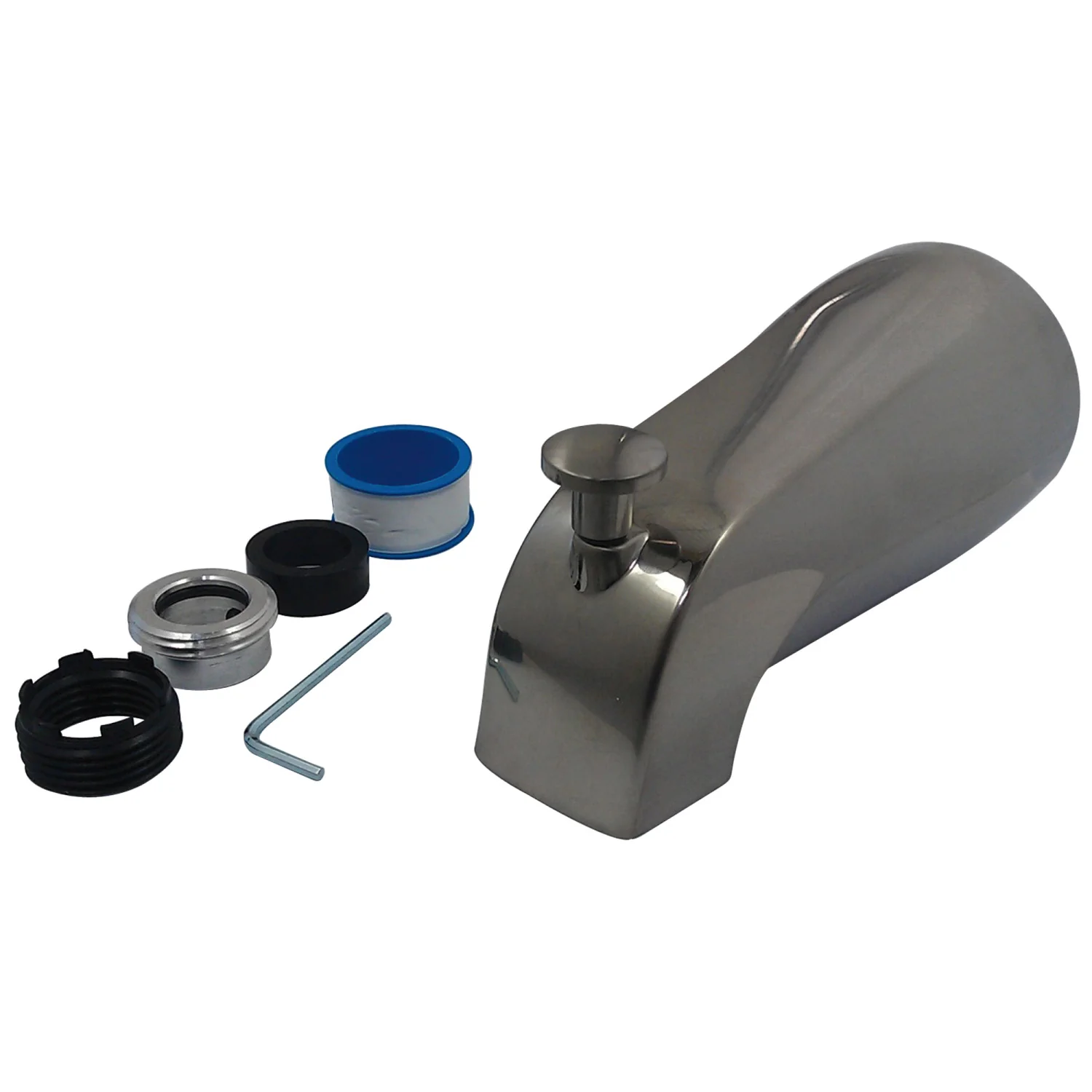 Kingston Made To Match K1273A8 5-3/8 Inch Brass Universal Tub Spout with Diverter, Brushed Nickel