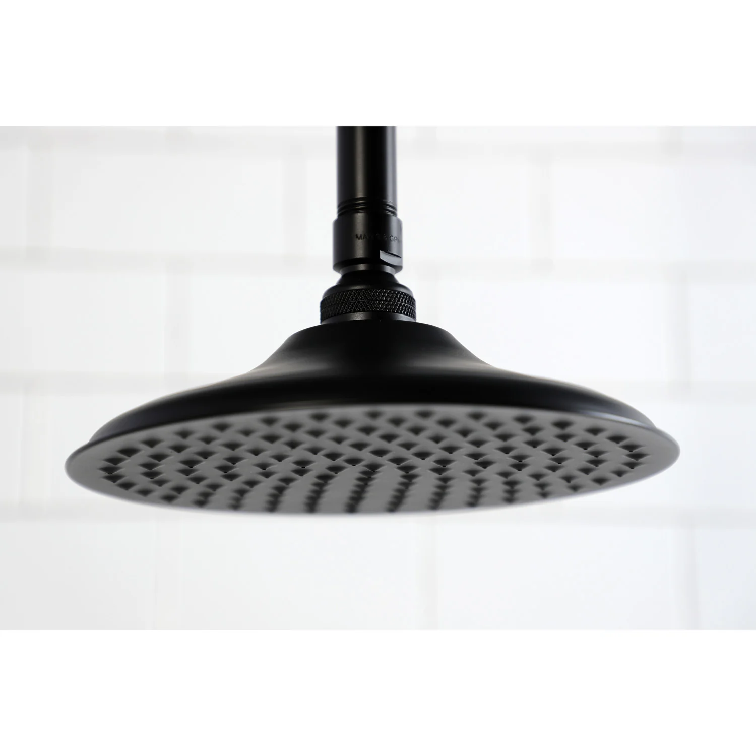 Kingston Heirloom K236K20 - Trimscape 7-3/4 Inch Round Raindrop Brass Shower Head with 17-Inch Ceiling Mount Shower Arm, Matte Black - Image 6