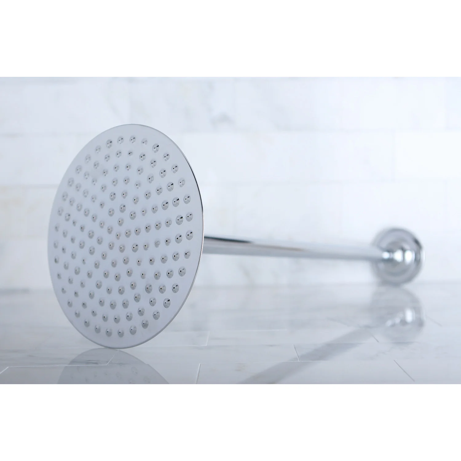 Kingston Heirloom K236K21 - Trimscape 7-3/4 Inch Round Raindrop Brass Shower Head with 17-Inch Ceiling Mount Shower Arm, Polished Chrome - Image 2