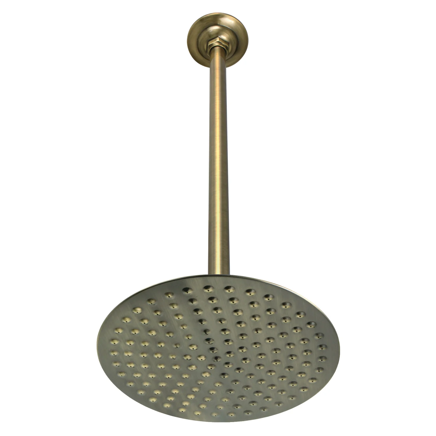 Kingston Heirloom K236K23 - Trimscape 7-3/4 Inch Round Raindrop Brass Shower Head with 17-Inch Ceiling Mount Shower Arm, Antique Brass