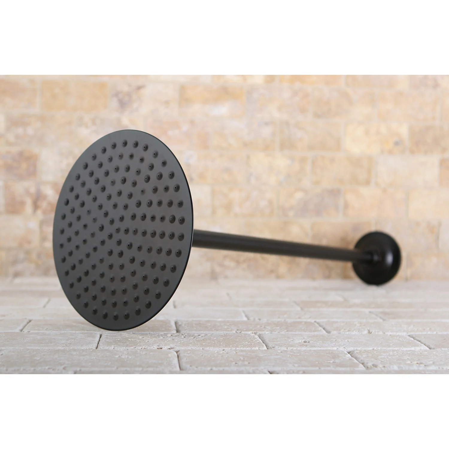 Kingston Heirloom K236K25 - Trimscape 7-3/4 Inch Round Raindrop Brass Shower Head with 17-Inch Ceiling Mount Shower Arm, Oil Rubbed Bronze - Image 2