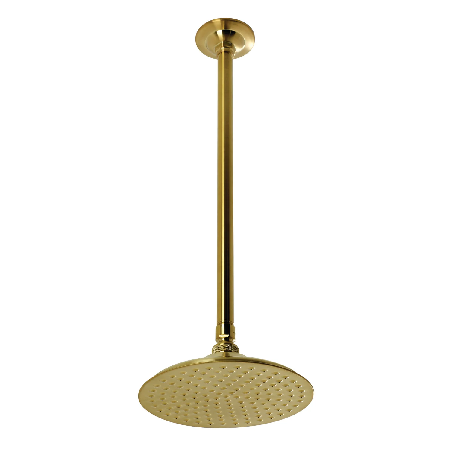 Kingston Heirloom K236K27 - Trimscape 7-3/4 Inch Round Raindrop Brass Shower Head with 17-Inch Ceiling Mount Shower Arm, Brushed Brass