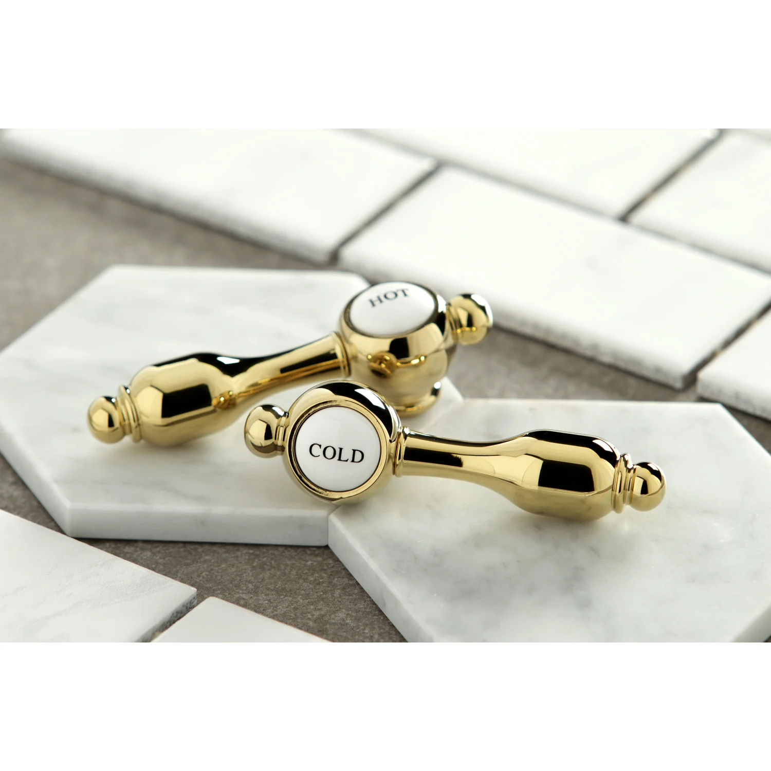 Kingston Heirloom KB1602TAL - Tudor Double-Handle 3-Hole Deck Mount 4-Inch Centerset Bathroom Faucet with Pop-Up Drain, Polished Brass - Image 5