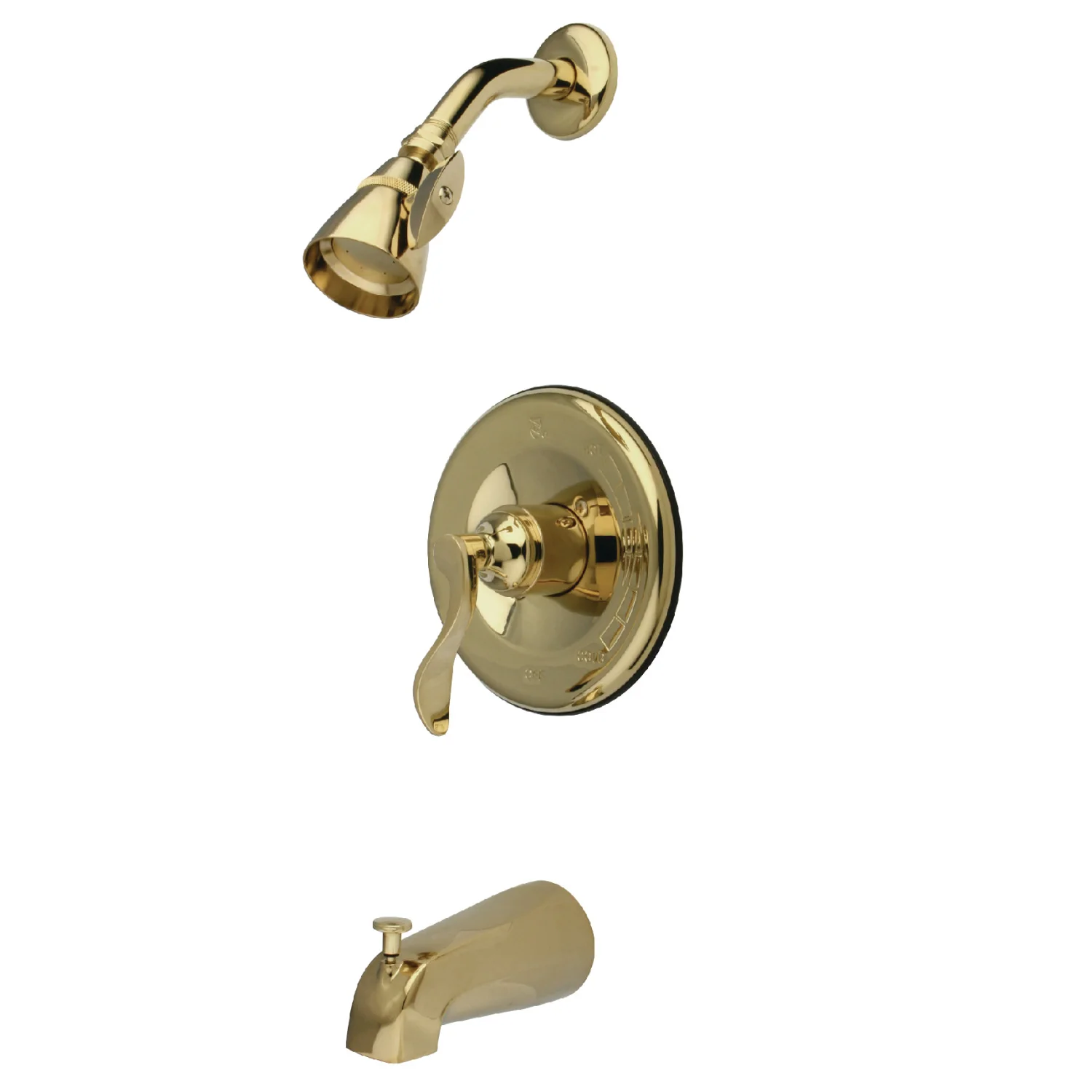 Kingston Tulare KB1632DFL - NuFrench Single-Handle Pressure Balanced Tub and Shower Faucet, Polished Brass