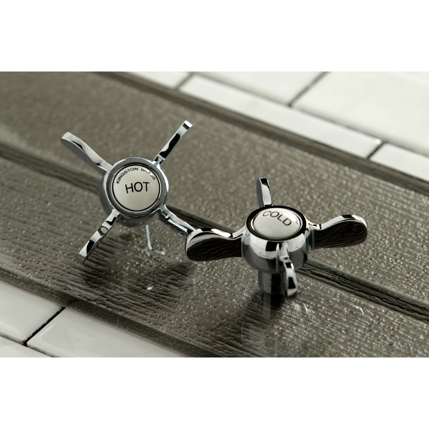 Kingston Heirloom KB1971BEX - Essex Two-Handle 3-Hole Deck Mount Widespread Bathroom Faucet with Pop-Up Drain, Polished Chrome - Image 3