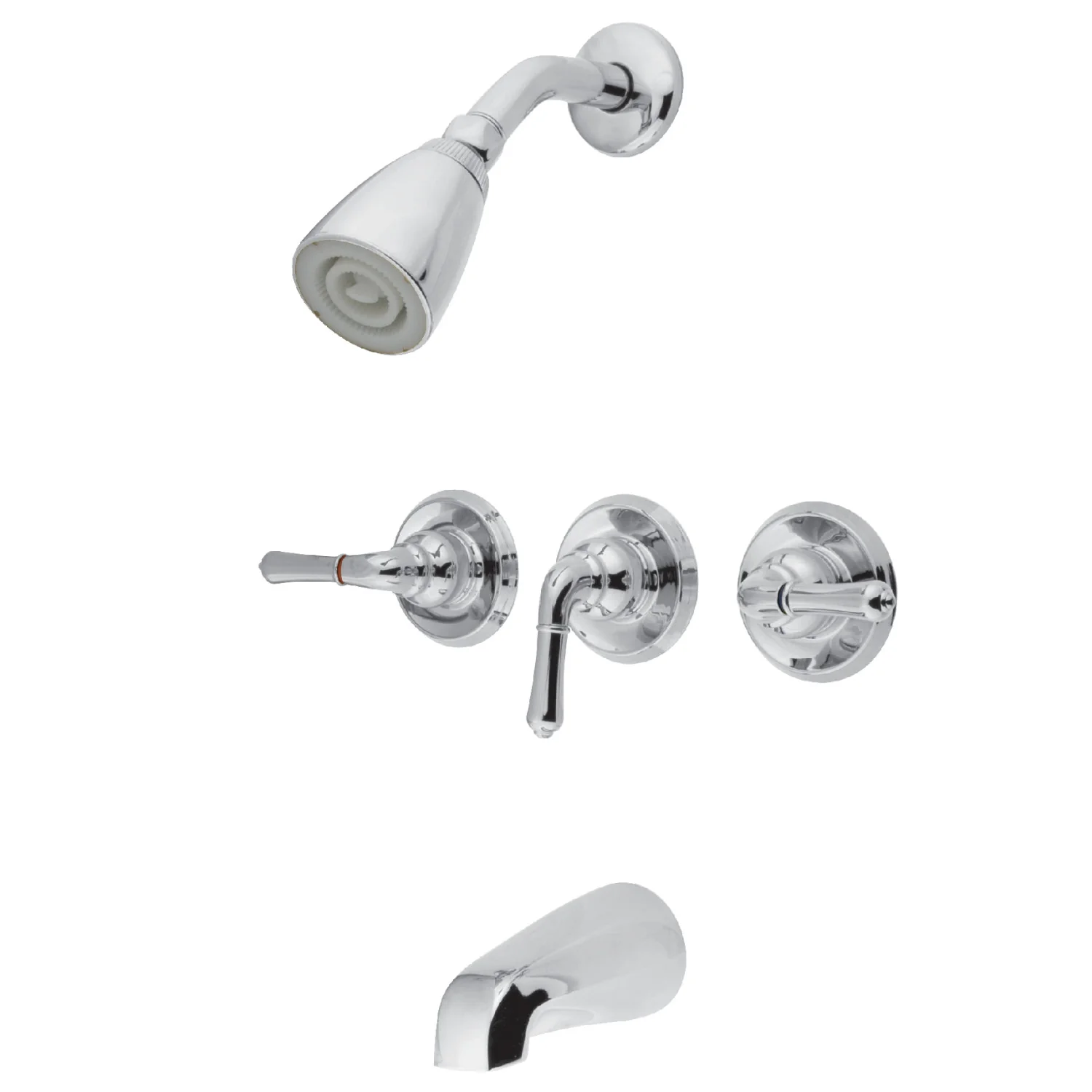 Kingston Tulare KB231 - Magellan Triple-Handle Tub and Shower Faucet, Polished Chrome