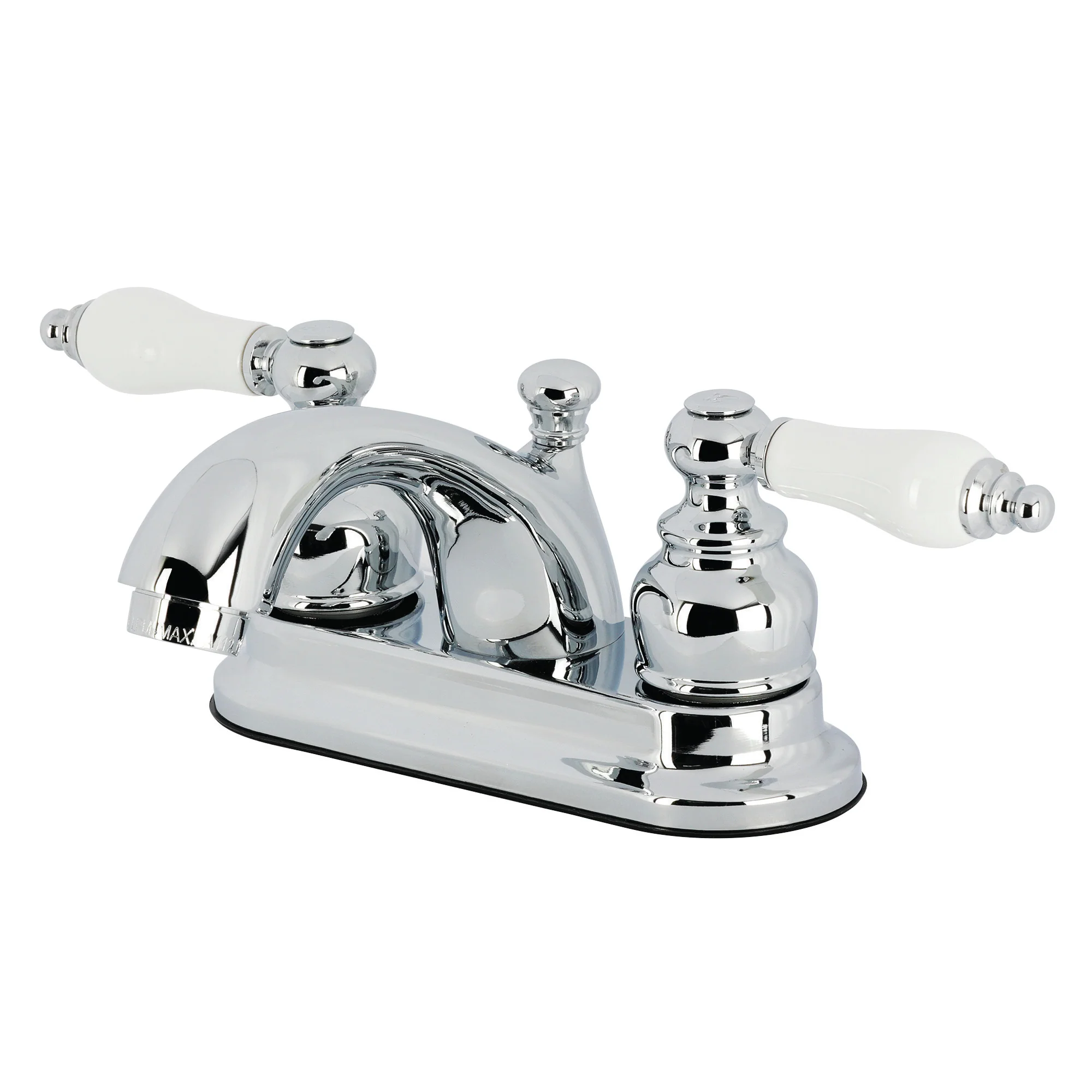 Kingston Heirloom KB2601PL - Vintage Double-Handle 3-Hole Deck Mount 4-Inch Centerset Bathroom Faucet with Pop-Up Drain, Polished Chrome