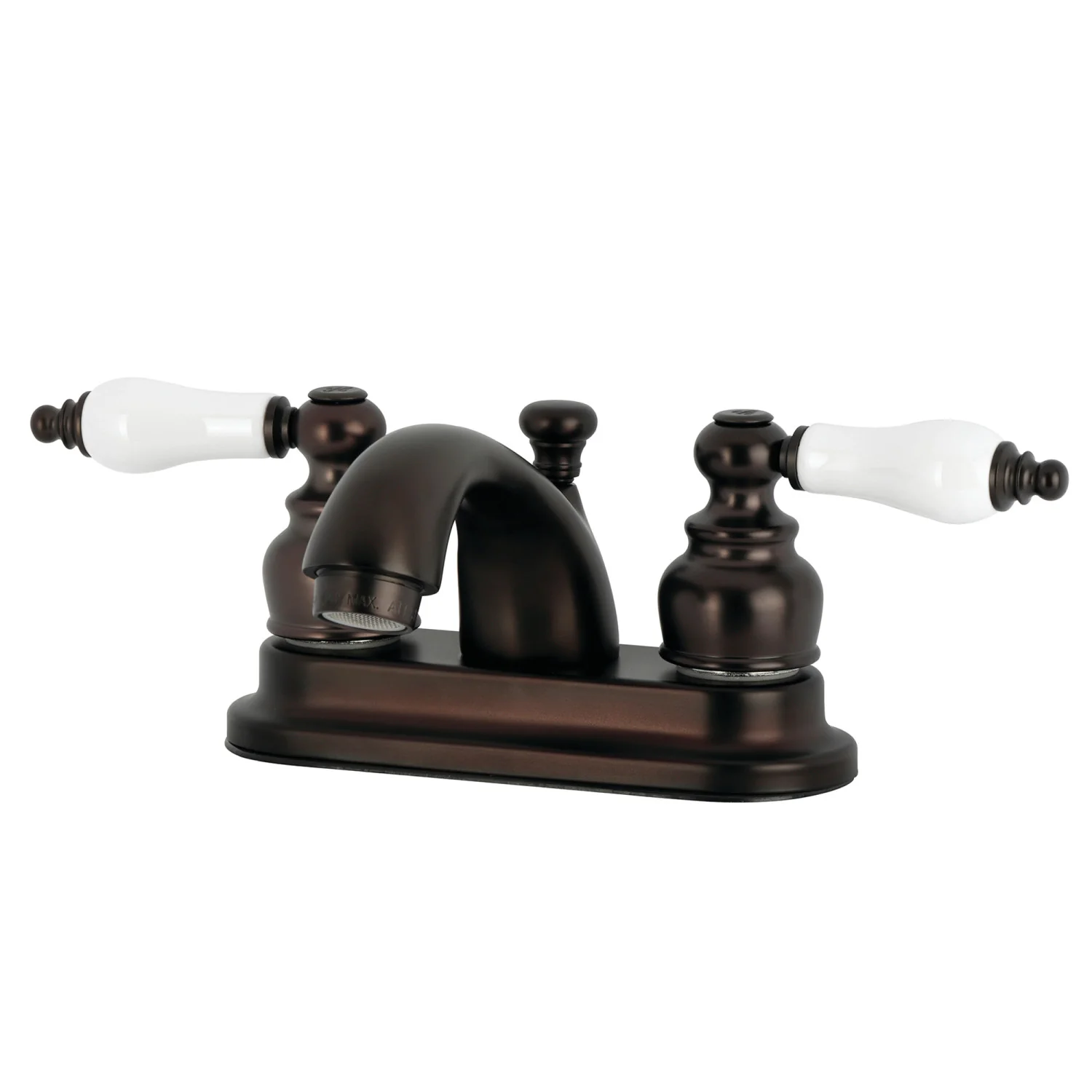 Kingston Heirloom KB2605PL - Vintage Double-Handle 3-Hole Deck Mount 4-Inch Centerset Bathroom Faucet with Pop-Up Drain, Oil Rubbed Bronze