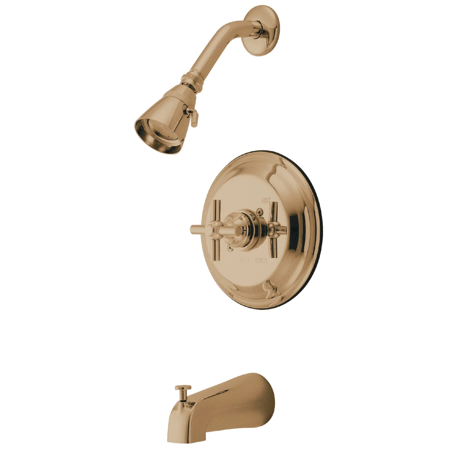 Kingston Tulare KB2632EXT Single-Handle Pressure Balanced Tub and Shower Faucet, Trim Only, Polished Brass