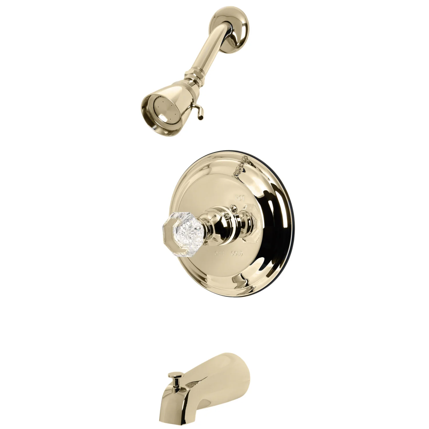Kingston Heirloom KB2632WCL - Celebrity Single-Handle Pressure Balanced Tub and Shower Faucet, Polished Brass