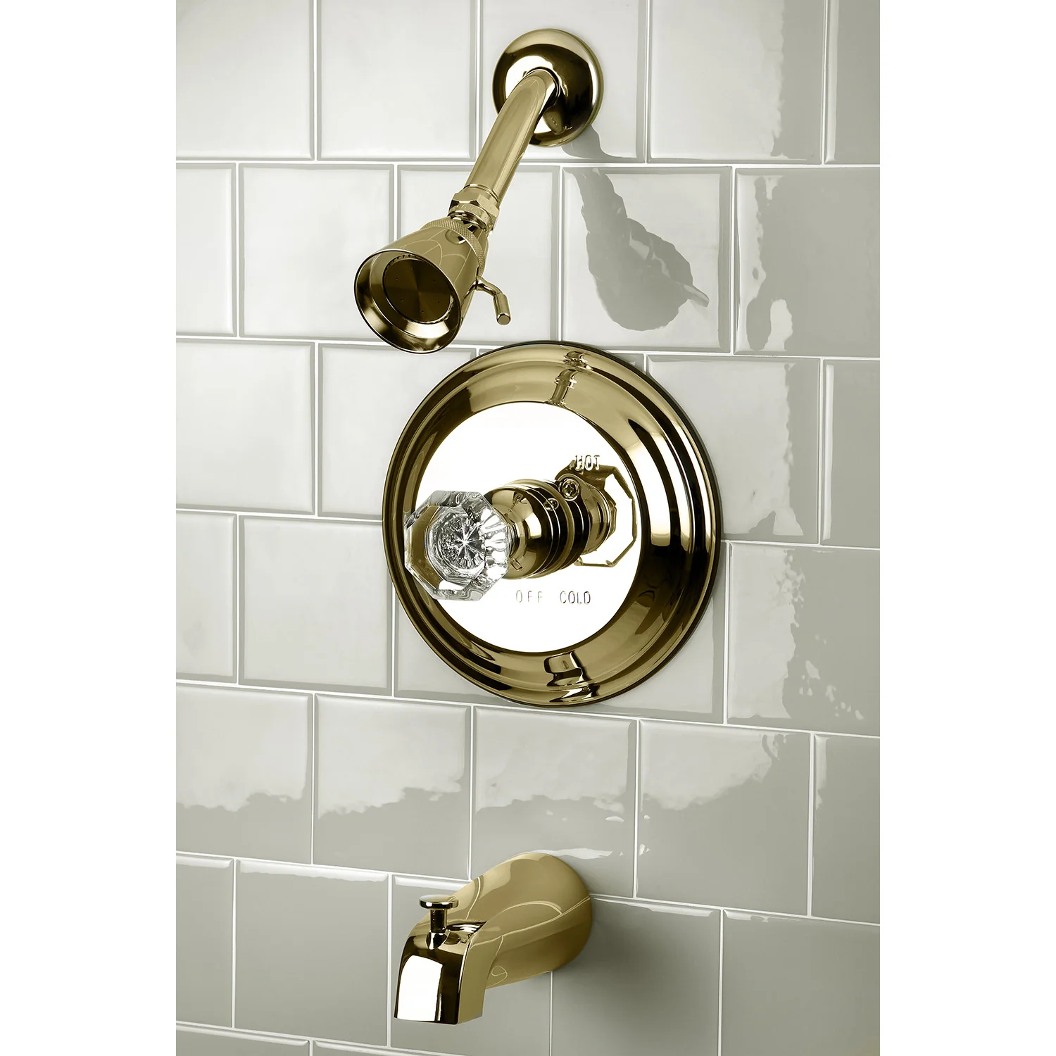Kingston Heirloom KB2632WCL - Celebrity Single-Handle Pressure Balanced Tub and Shower Faucet, Polished Brass - Image 2