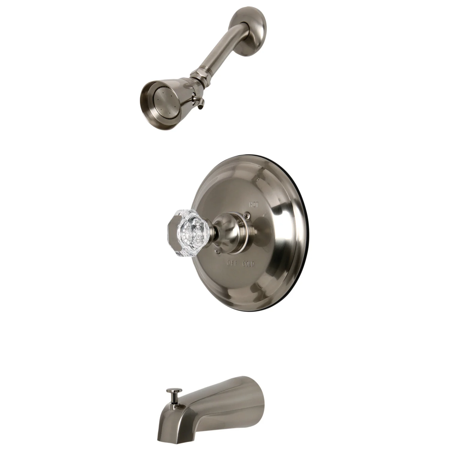 Kingston Heirloom KB2638WCL - Celebrity Single-Handle Pressure Balanced Tub and Shower Faucet, Brushed Nickel